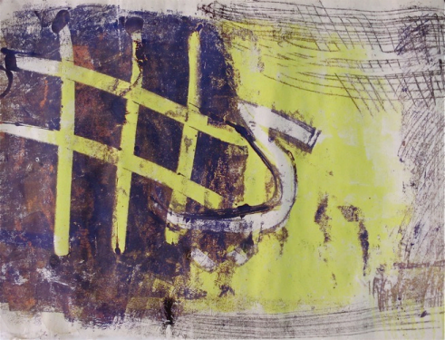 Mono-print on handmade Japanese paper