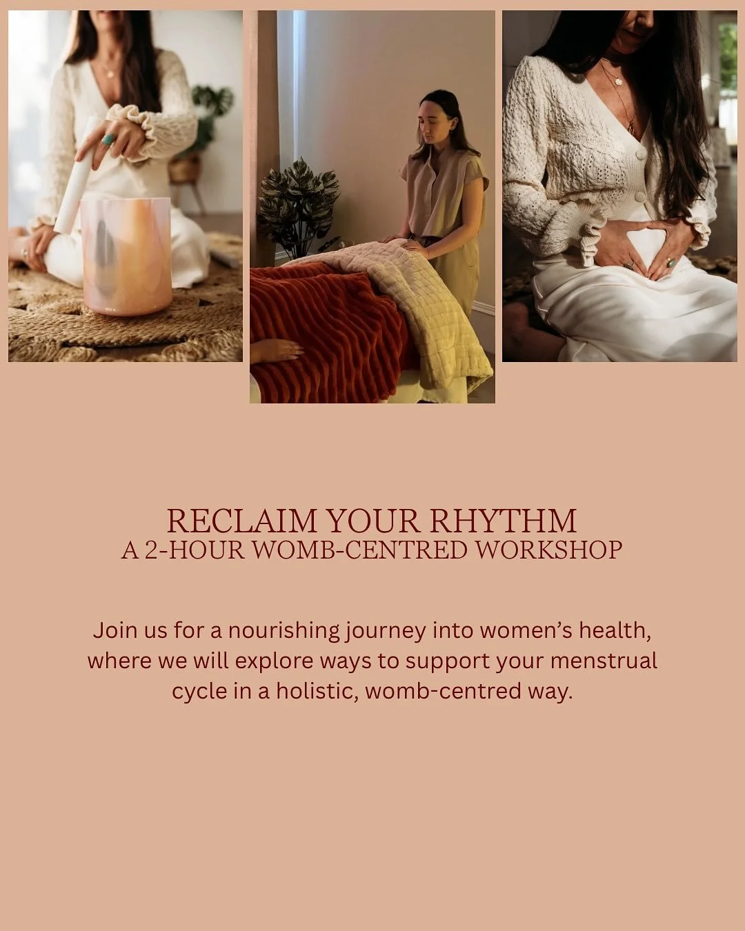 Reclaim your Rhythm

Join myself and the lovely Carrie as we guide you through a nourishing journey of women's health and ways to support your cycle in a holistic womb-centred way 

Both of us have had our own personal journeys with our menstrual cyc