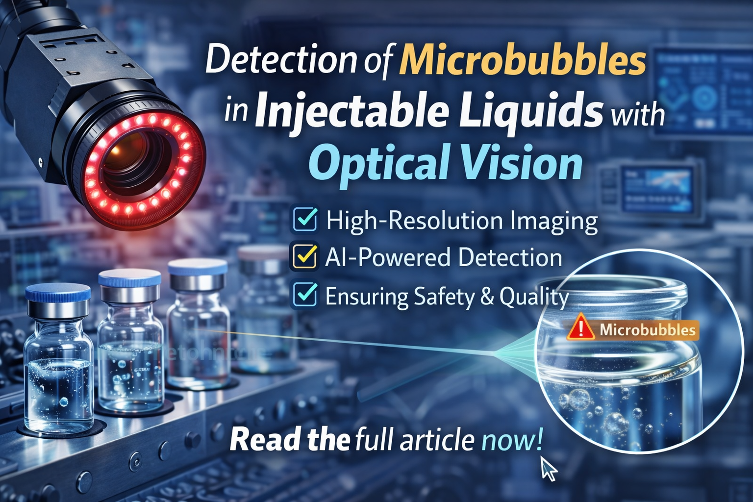 Rilevamento di Microbolle nei Liquidi Iniettabili con Visione Ottica