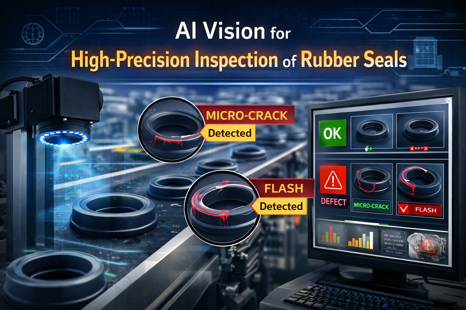 Computer Vision per il Controllo di Guarnizioni in Gomma ad Alta Precisione