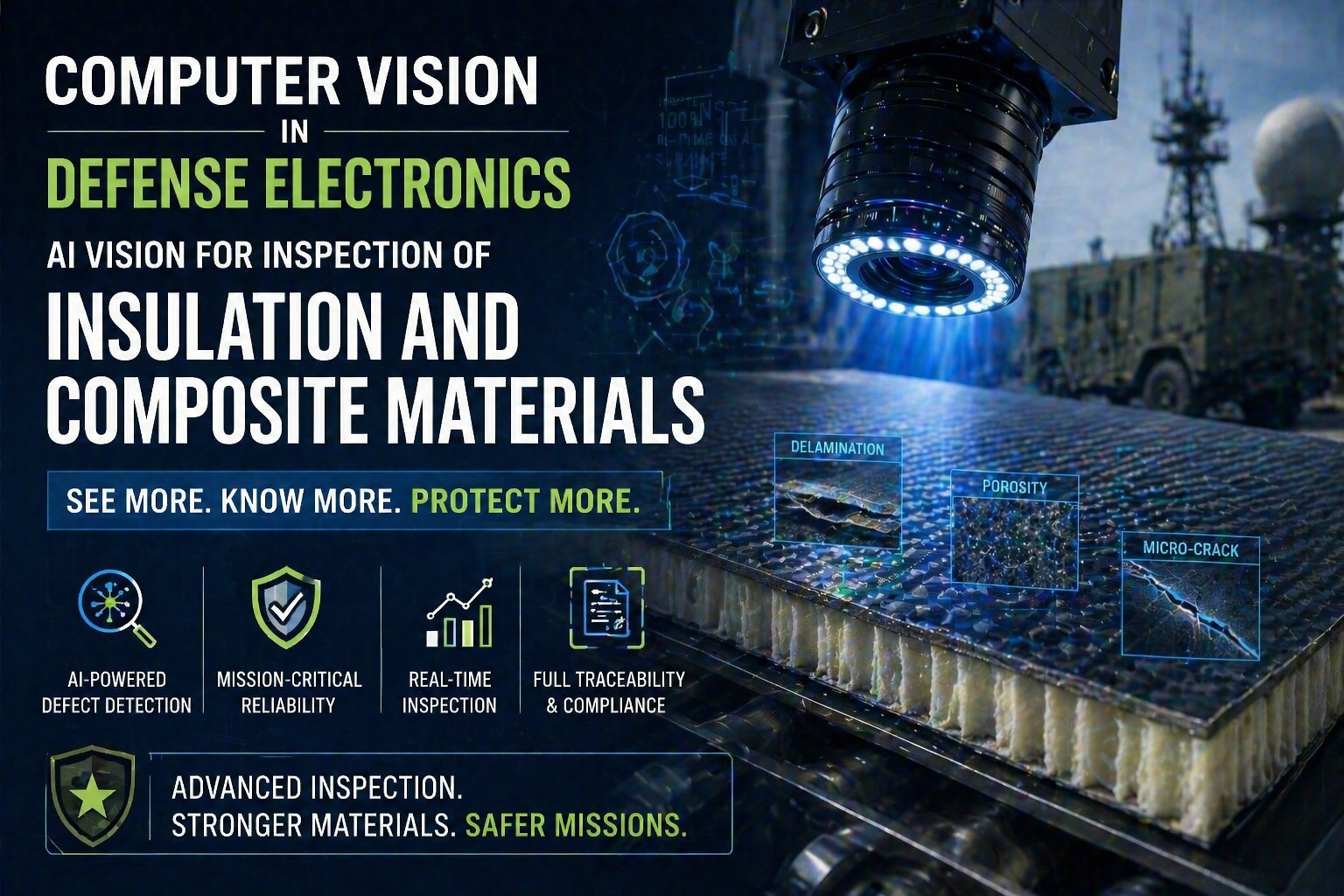 Computer Vision nella Produzione di Elettronica Defense: AI Vision per l’Ispezione di Isolanti e Materiali Compositi Edili