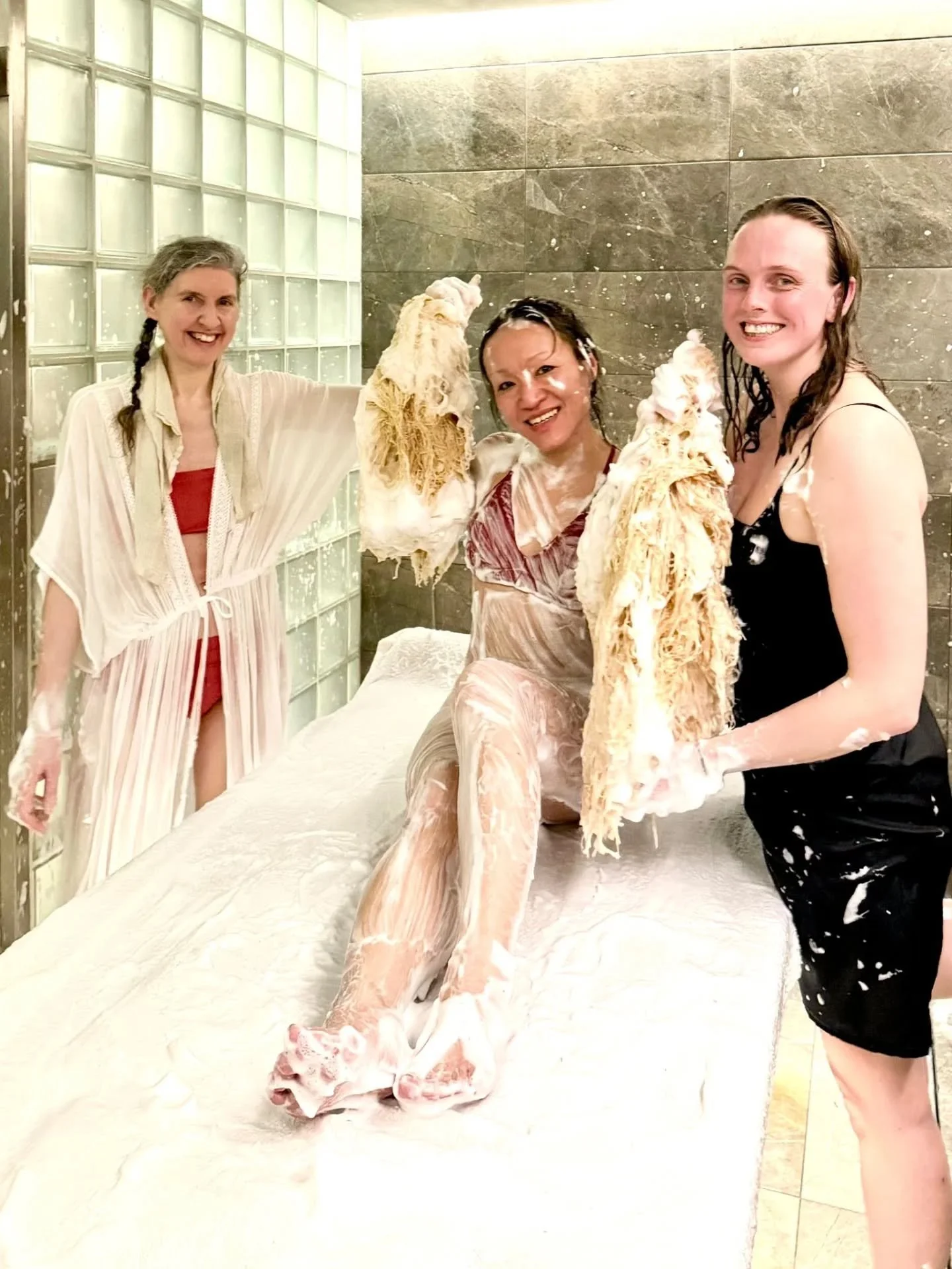 Over the last two weeks I&rsquo;ve loved sitting in two very different sauna rooms.

One rooted in Jewish culture, offering schmeissing at @gobanya.chiswick for the @the_bath_house_group.

The other shaped by Lithuanian roots, the wonderful Gerda fro
