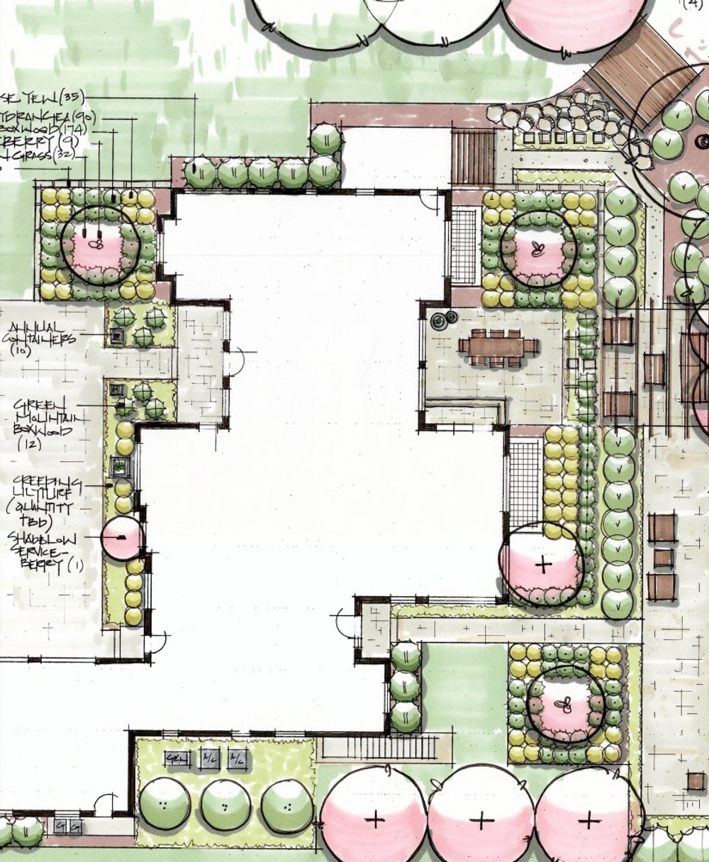 master plan landscape design for new construction home in Wheaton Illinois