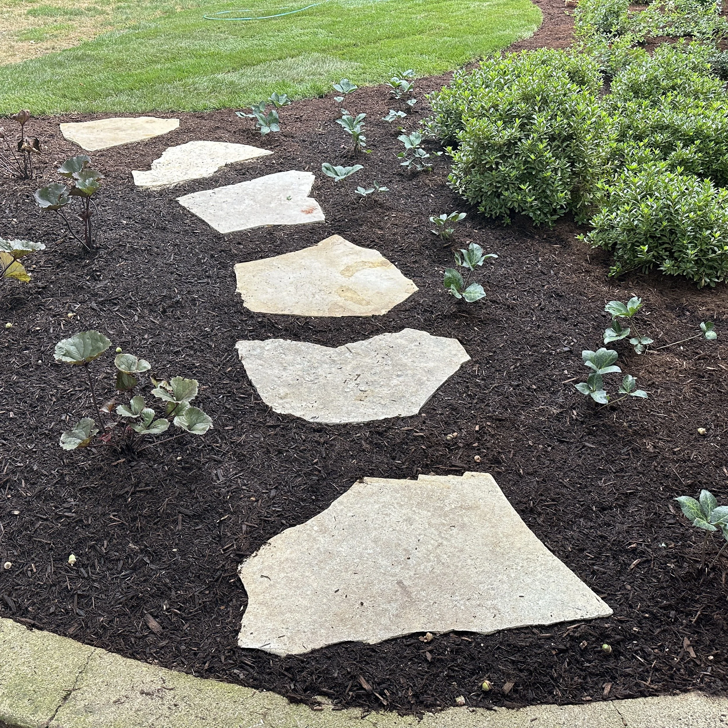 eden natural stone steppers leading off walkway in Joliet Illinois