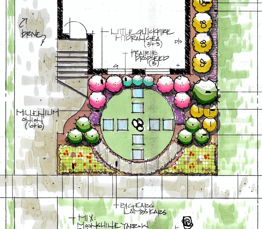 front yard landscape design for home in Downers Grove Illinois