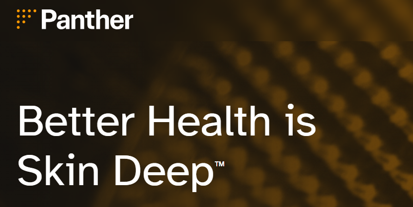 Image of the Panther Life Sciences company logo and tagline, "Better Health is Skin Deep TM". Source: Panther Life Sciences.