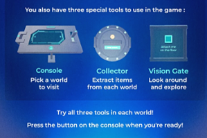 You explore Travel-in-X using a travel console, a collector, and a vision gate. Source: ImmerX