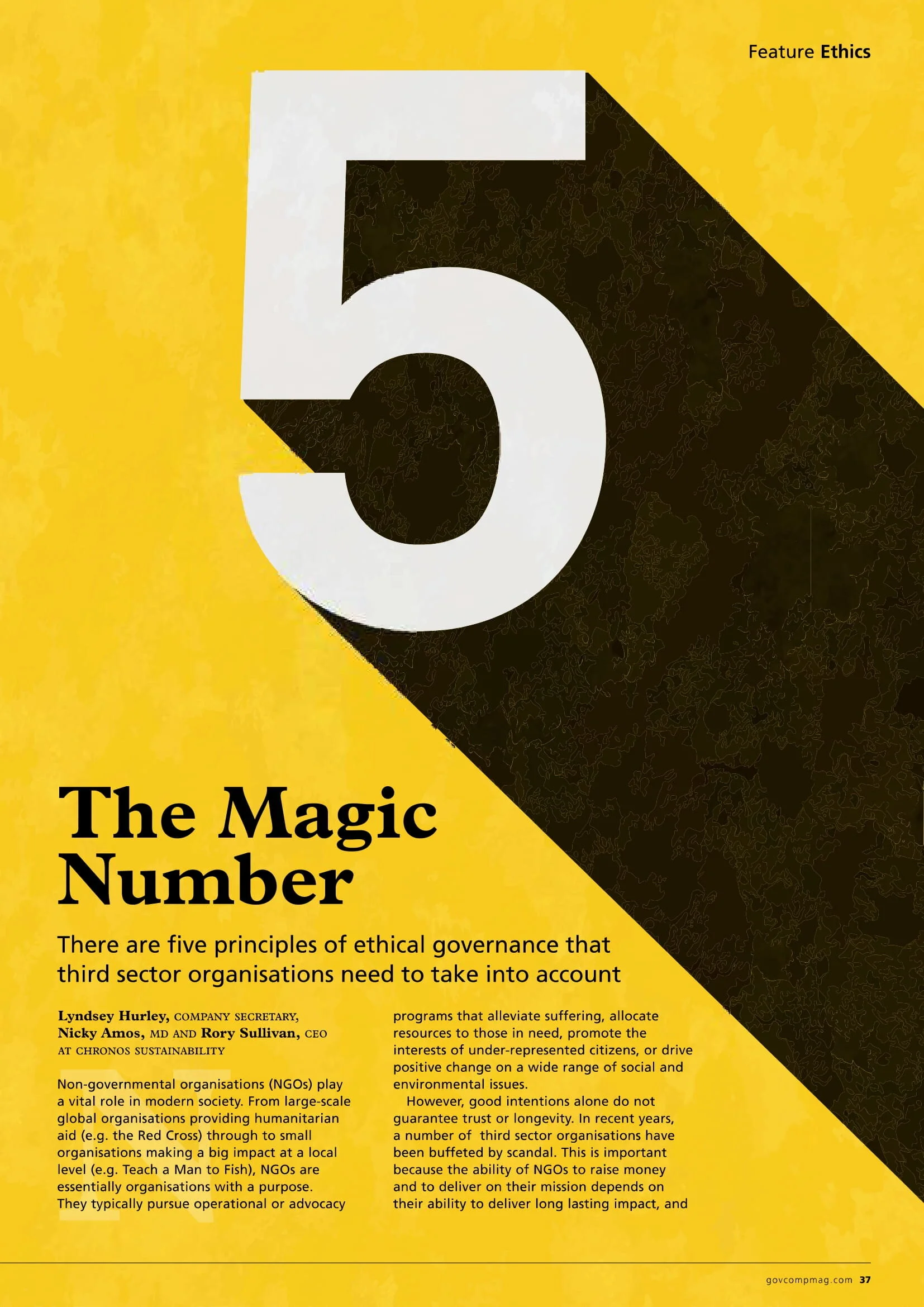 Article, Governance and Compliance – 5, The Magic Number – key principles of ethical governance in NGOs