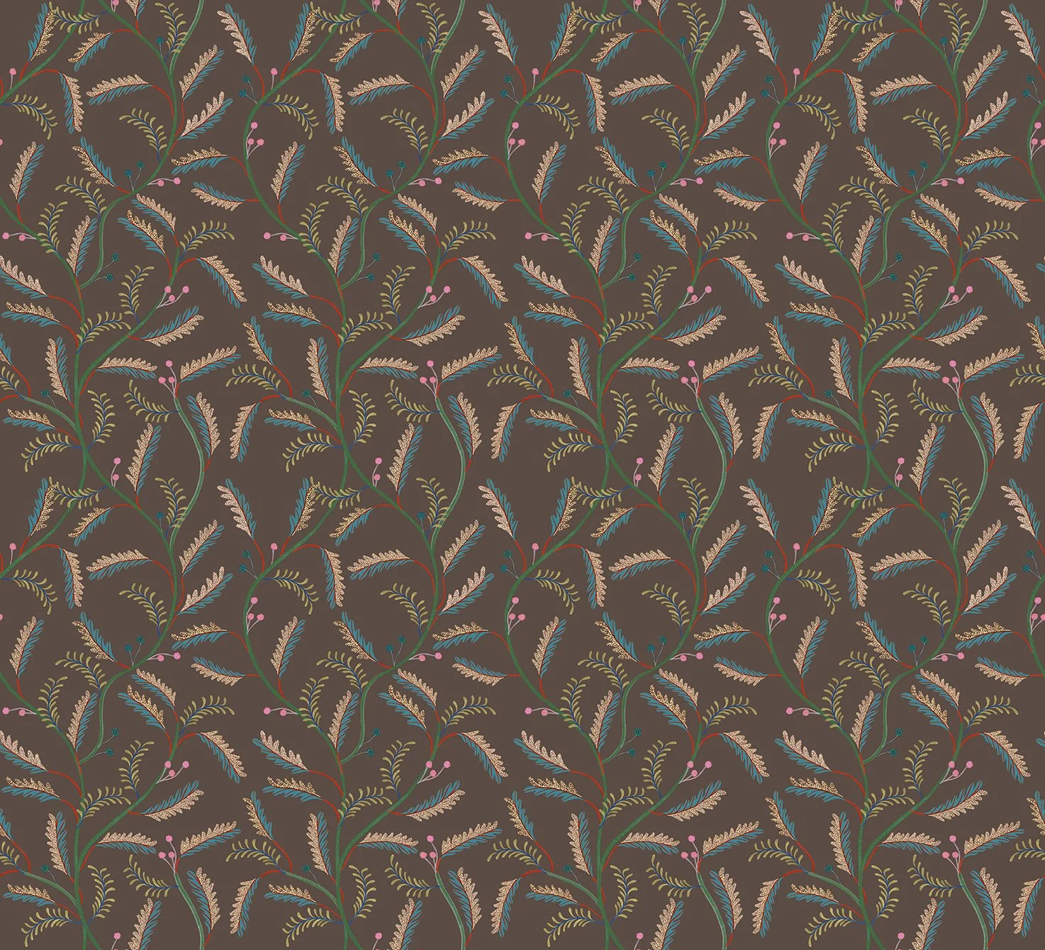 Leaf lace bubblegum berries wallpaper in repeat.jpg