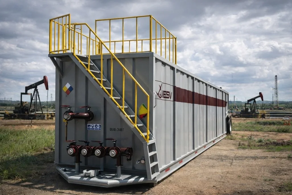 En la industria petrolera venezolana el Frac Tank es el equipo por defecto en campo.

El MDFT-DFT de 500 BLS de DIVICA incorpora manifold en 6&rdquo; con descargas m&uacute;ltiples en 4&rdquo;, doble puerto de carga, drenaje inferior total, indicador