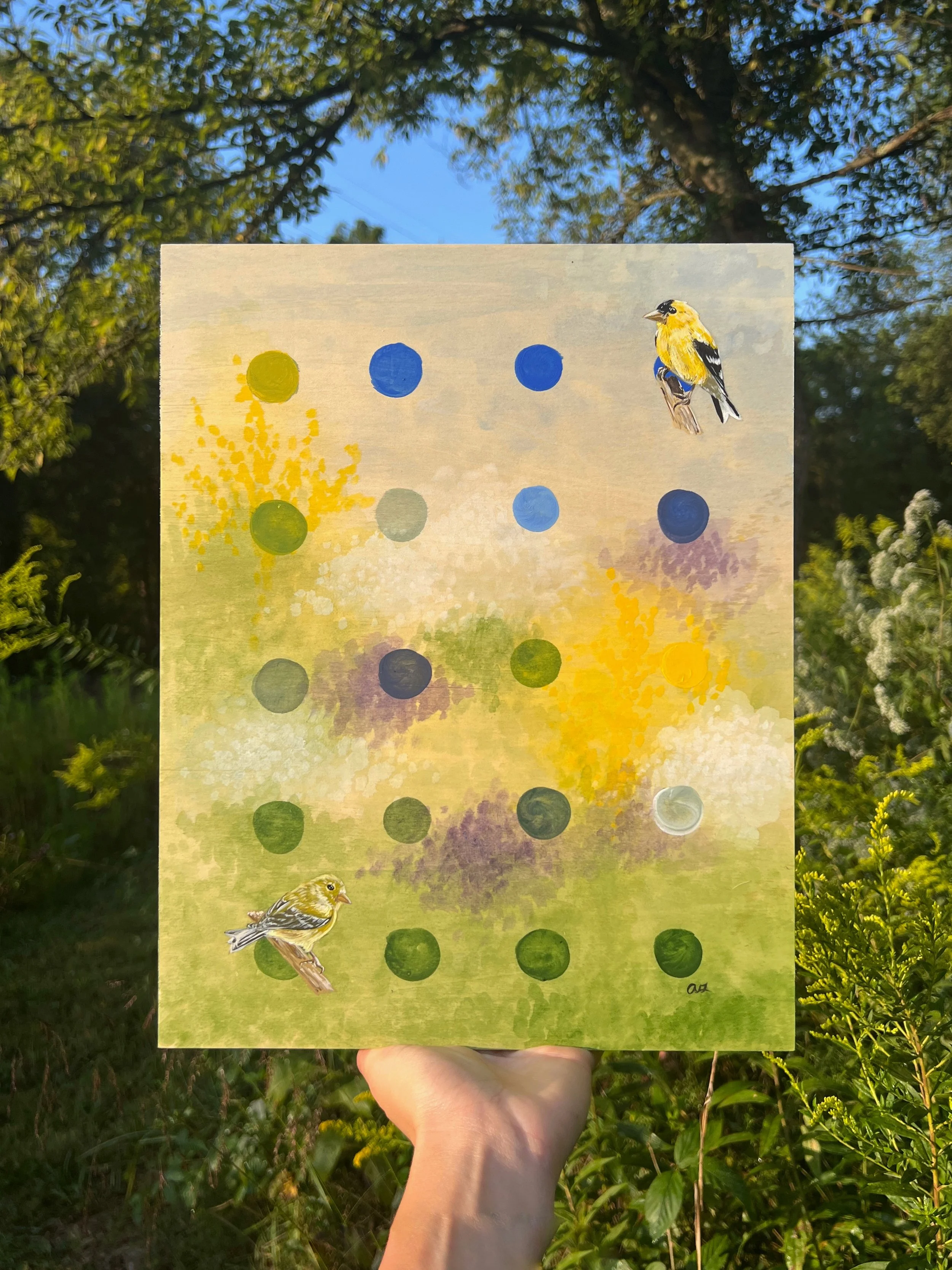 American Goldfinch - Acrylic Painting on Wood Panel