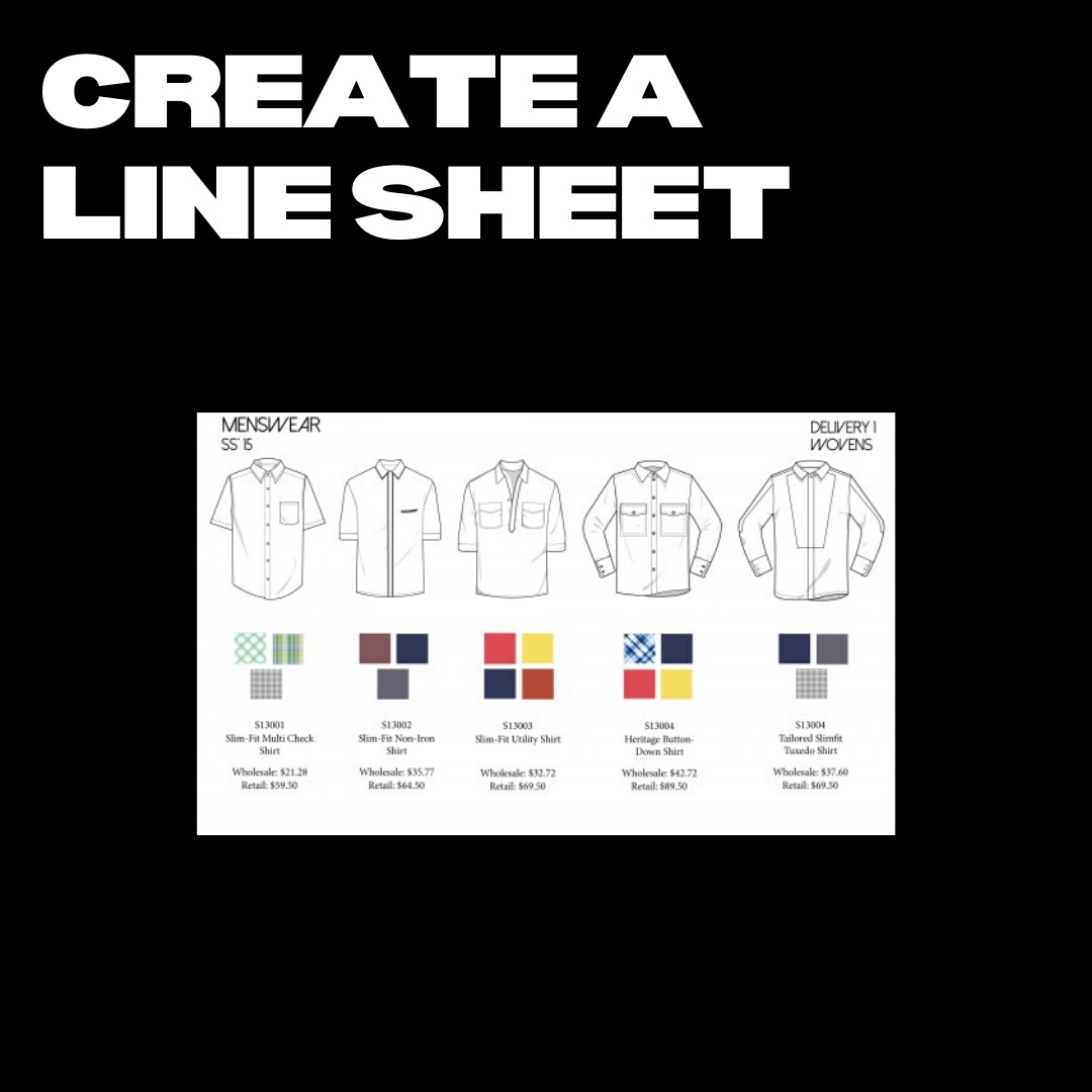 Create a fashion line sheet