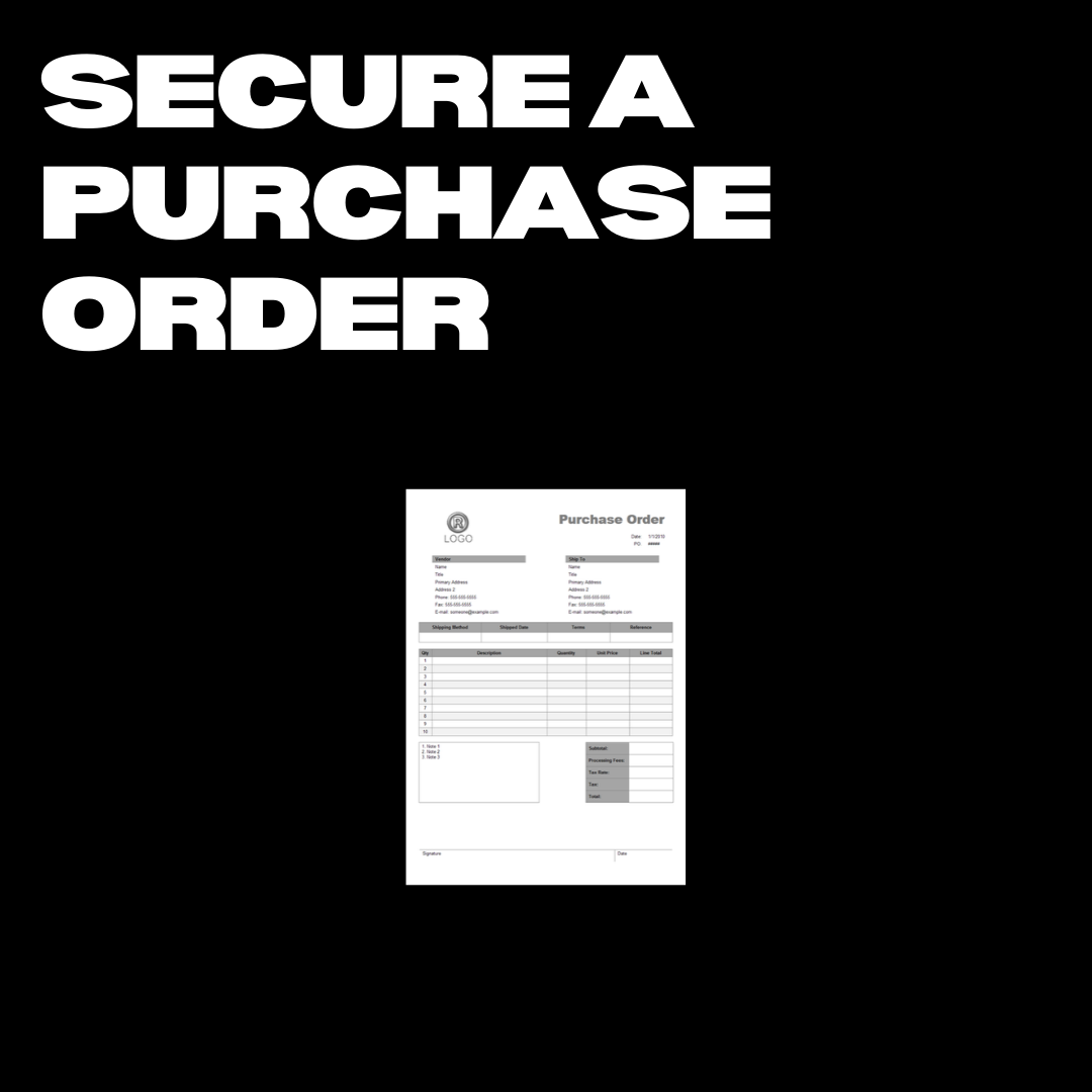 secure a purchase order from fashion buyers