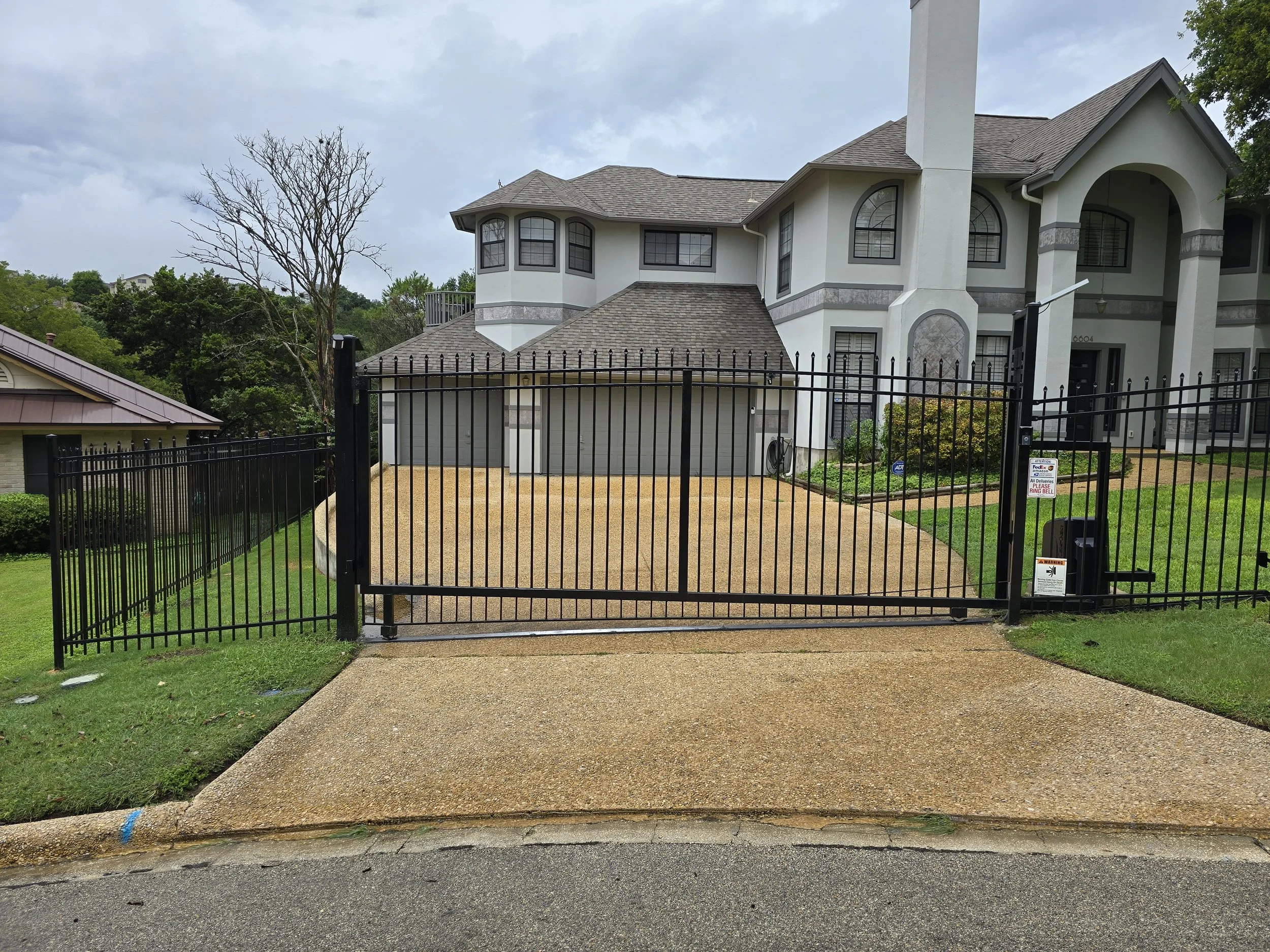 Property Rod Iron Fence Work With Motorized Gate
