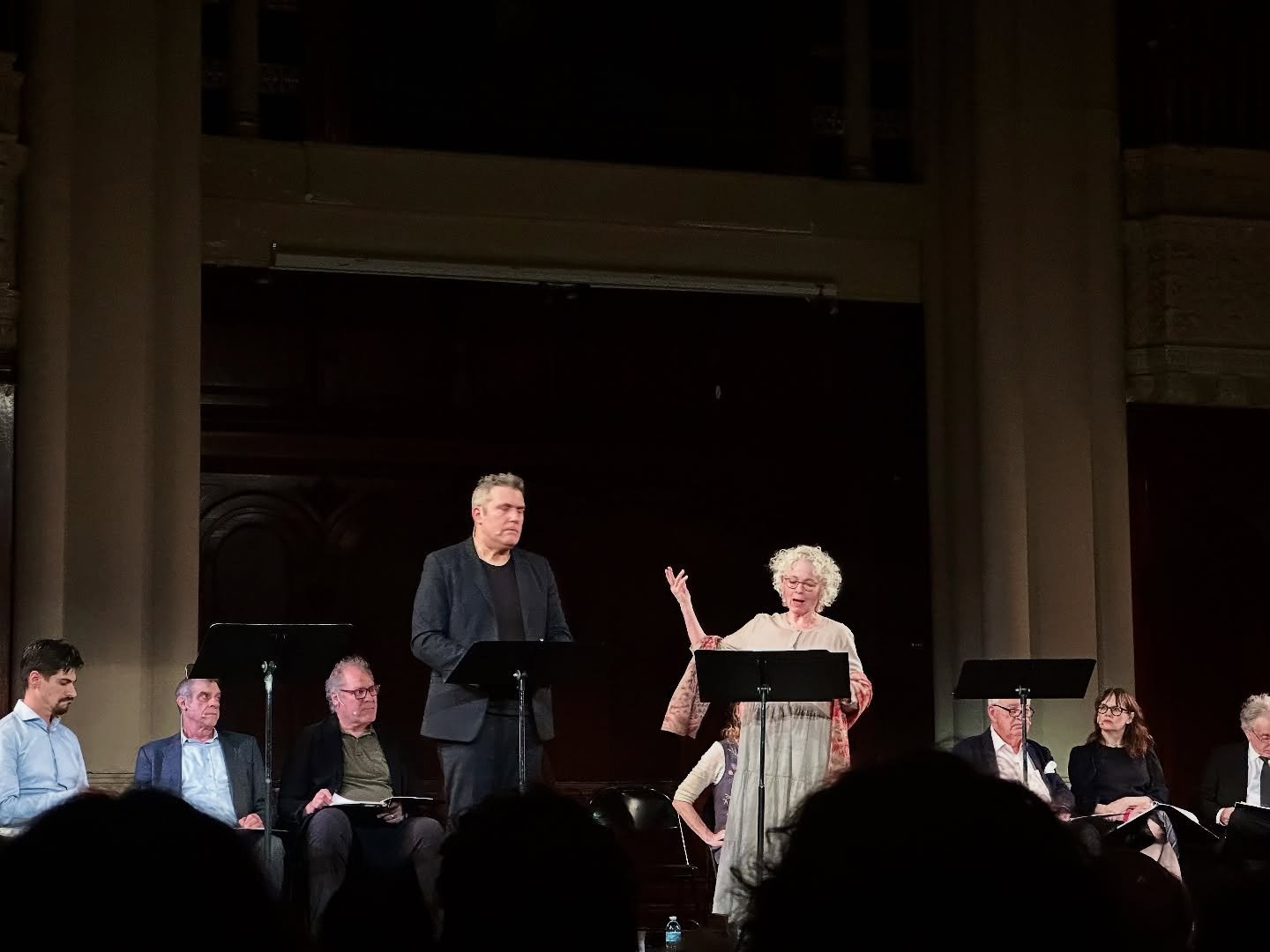 Craig Bierko and Amy Irving performing a benefit of Jeff Cohen&rsquo;s THE RIGHTEOUS, to save the West-Park Presbyterian church. 

&ldquo;Loved being on the stage with so much talent! @mrcraigbierko, Melissa Leo, Sally Murphy, @esotericammo, @plunder