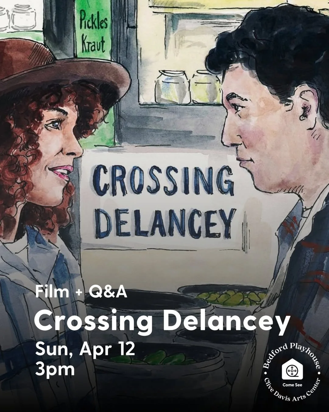 Join Amy for a special screening of CROSSING DELANCEY at Bedford Playhouse on Sunday, April 12 at 3PM.

Amy will be joined by Peter Riegert for a live Q&amp;A following the film, sharing memories and stories from making their beloved classic.

Ticket