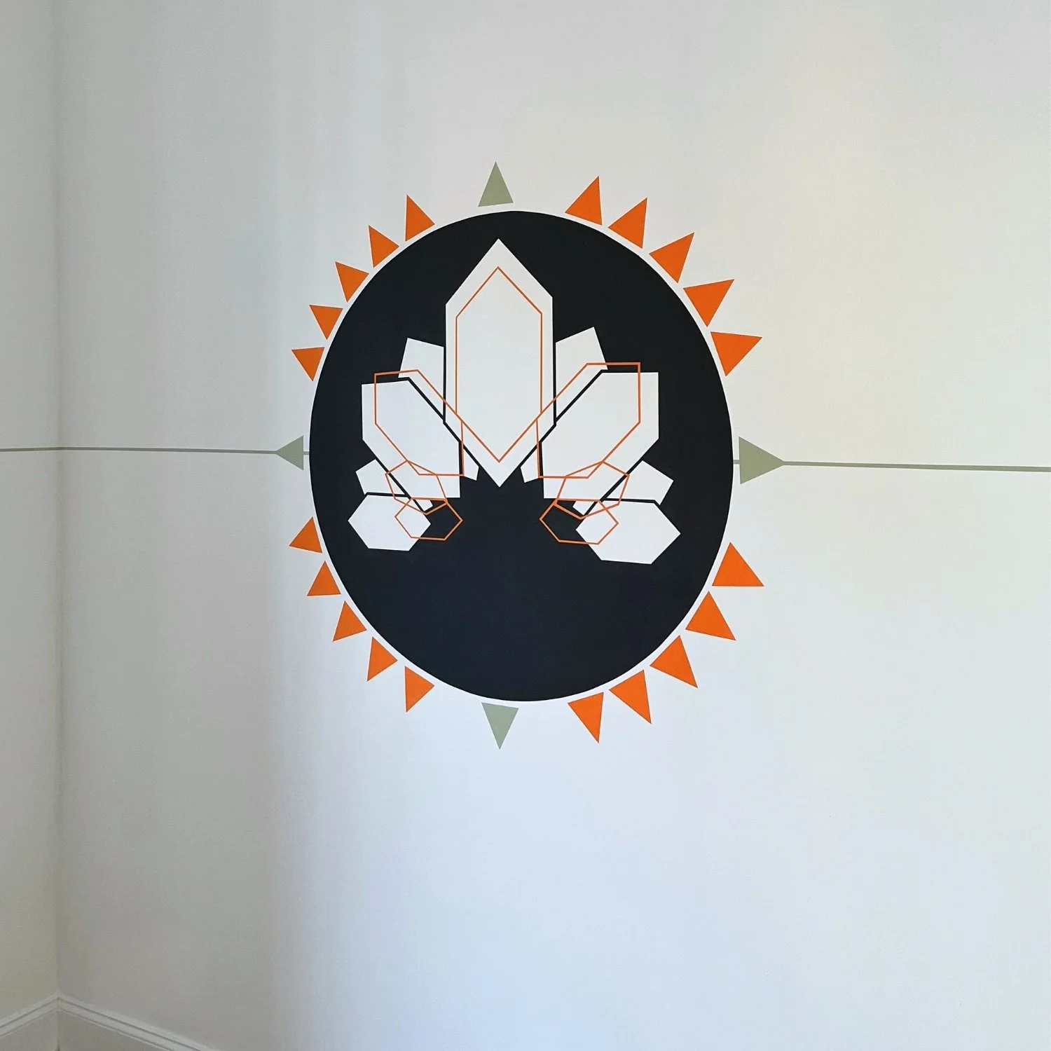 Raumgestaltung, Yoga, Raumdesign, Markenraum, Kunstwerk, Wandkunst, Mural, moderne Wandgestaltung