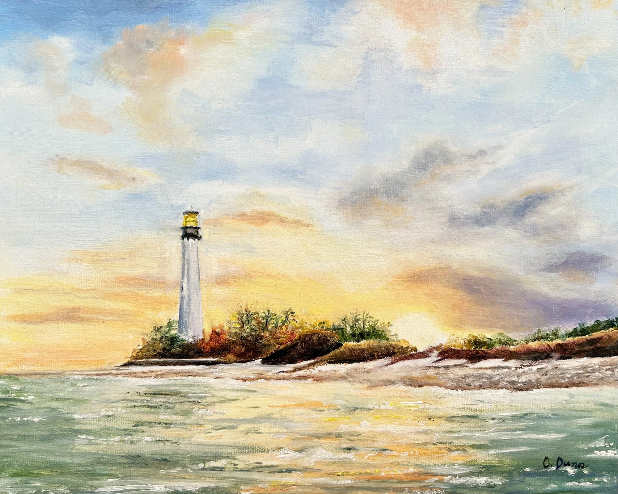 11x14 oil, Beacon at end of Day
