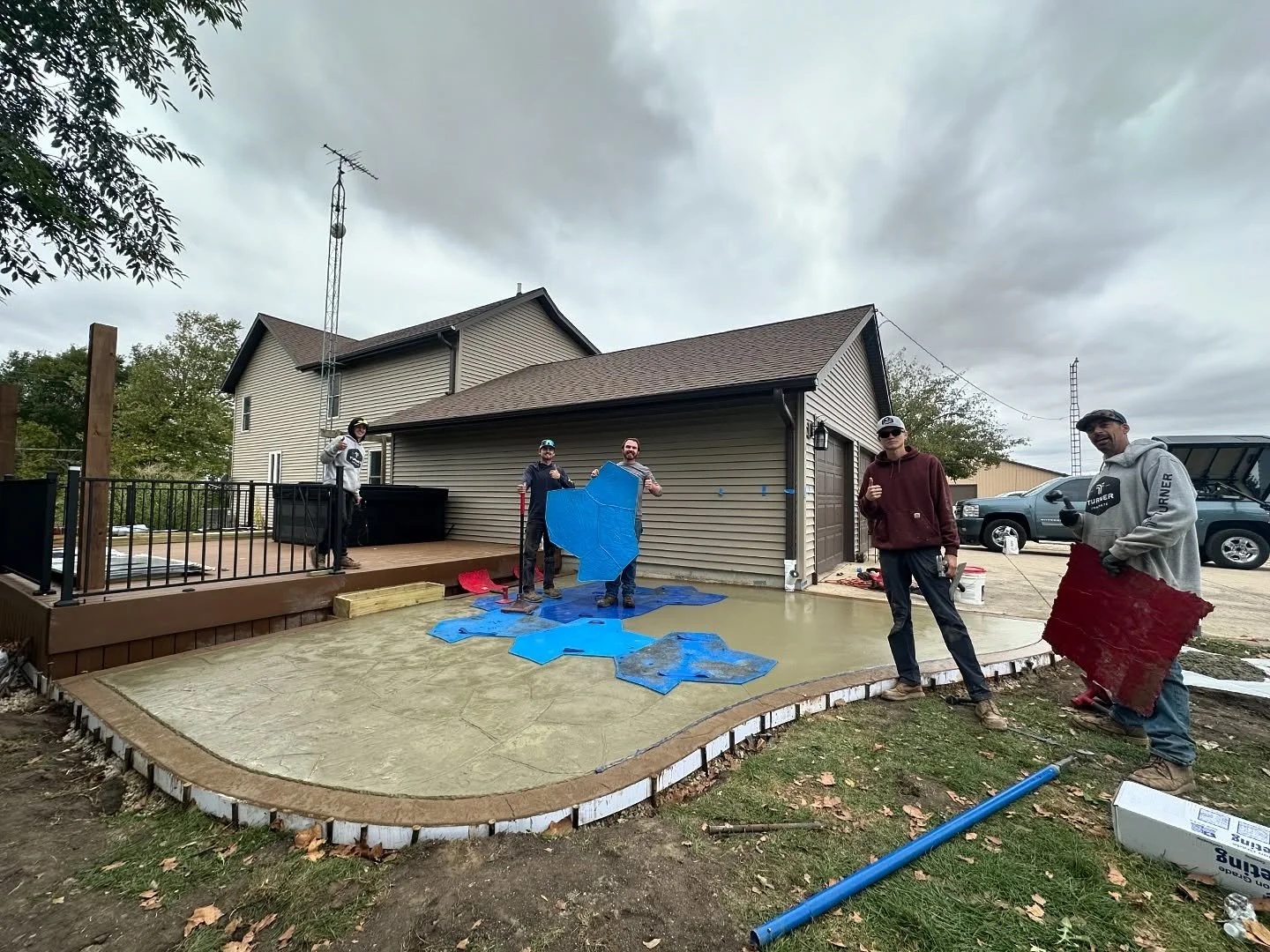 We recently had the opportunity to demo a set of prototype stamps with @brickform_official &amp; @solomon_colors Thanks for coming out and giving us the opportunity Eric! #TurnerConcrete