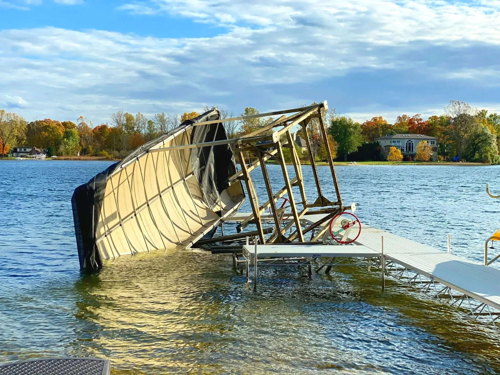 Boat Lift Storm Damage