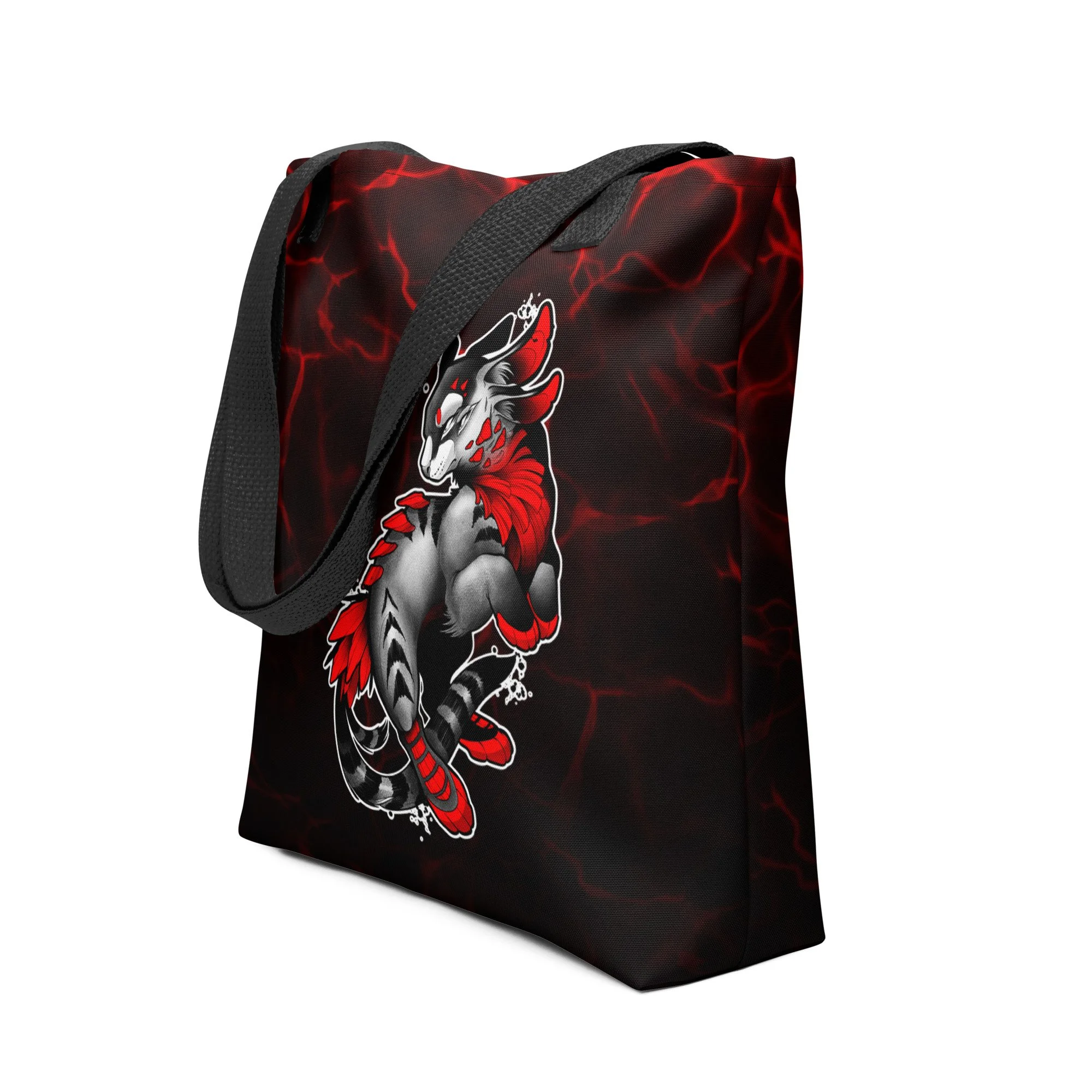 Genesis Tote Red on Black