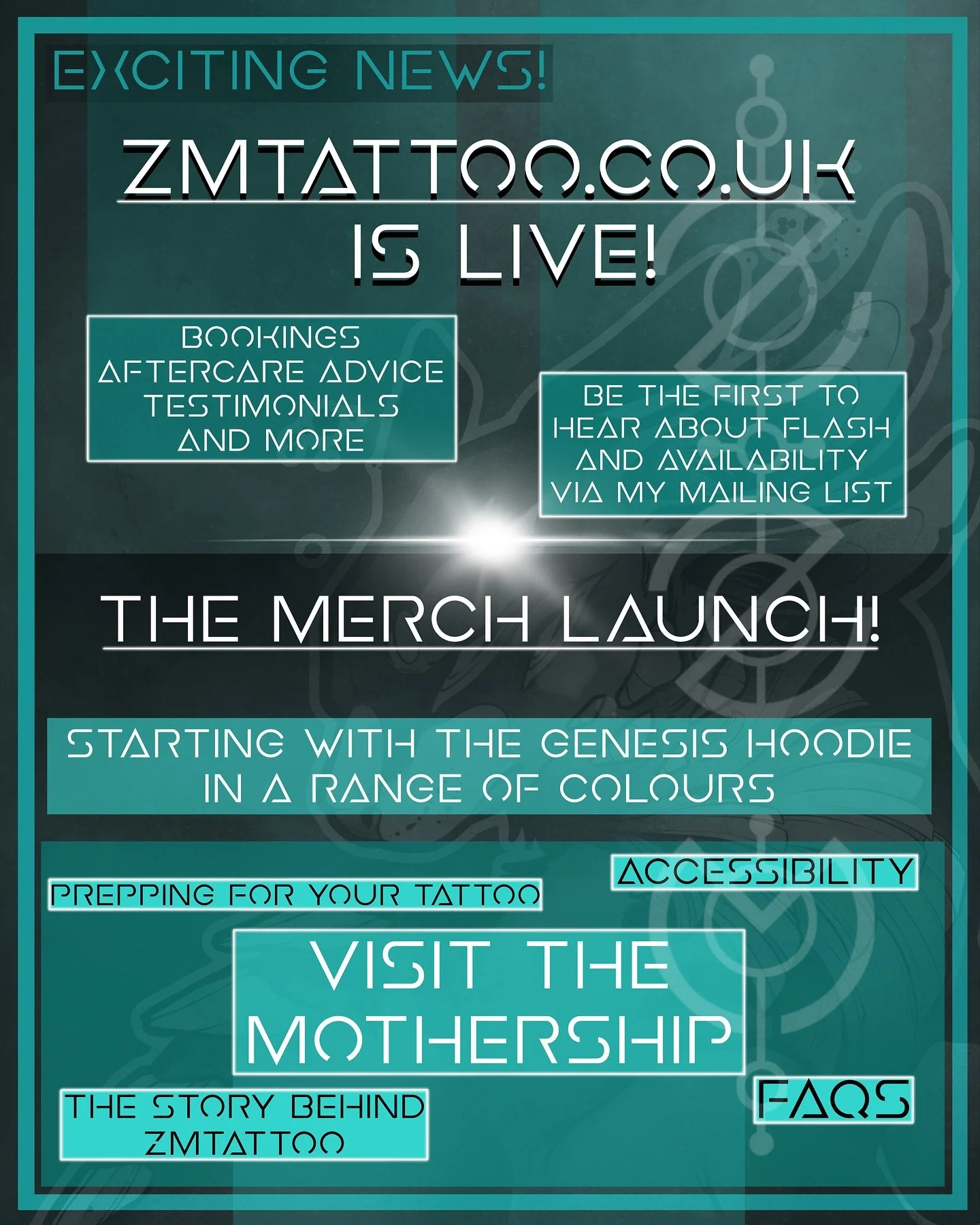 It&rsquo;s here!! After a year of blood sweat and tears, I bring you the mothership 👽
A home for my work, a brand, a library, a store - ZMTATTOO gives you one place to find all the information you need, send enquiries, buy merch and learn about my w