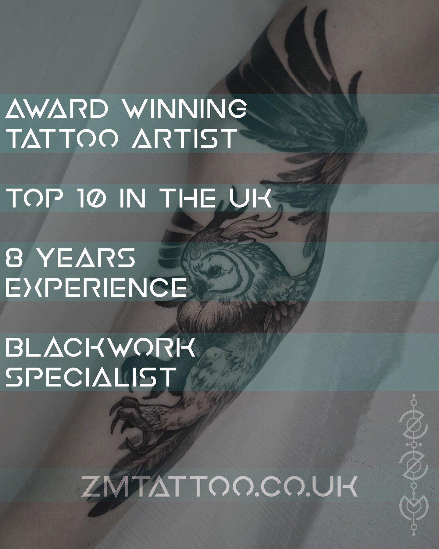 17 years in the industry
10 years tattooing
8 years as a fully fledged tattoo artist
Based in Bournemouth

After carving out a little corner of the industry to call home, these days I specialise in illustrative blackwork. Exploring fantasy themes and