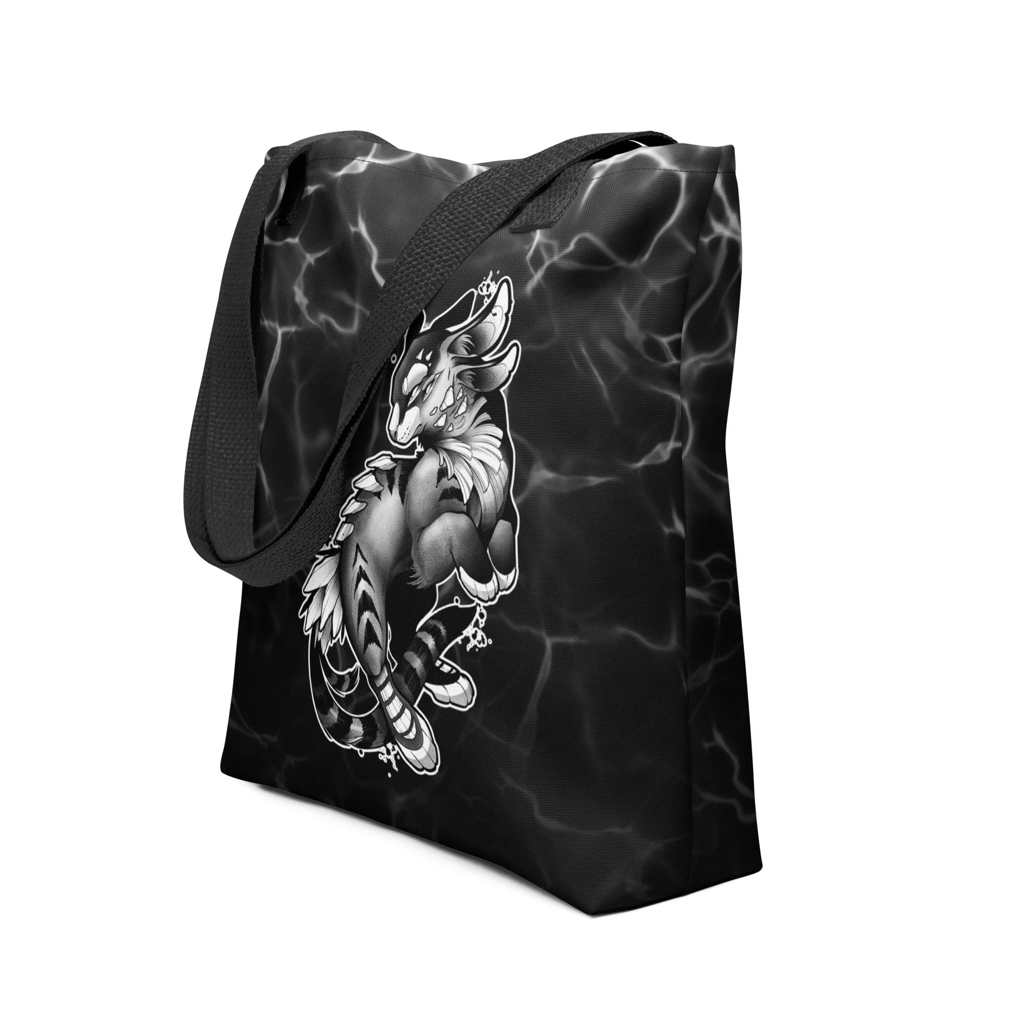 Genesis Tote White on Black