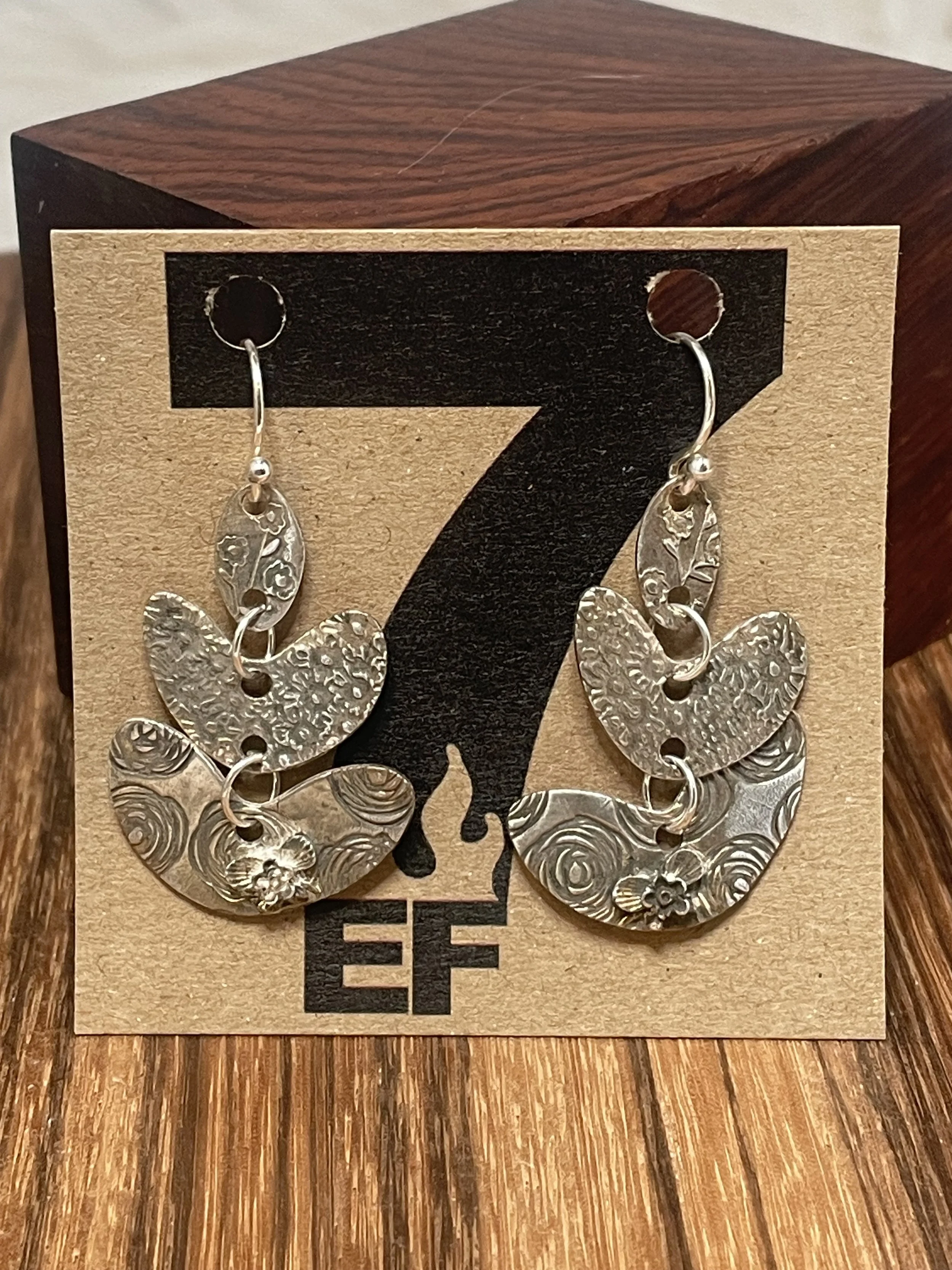 Triple dangle flower earrings