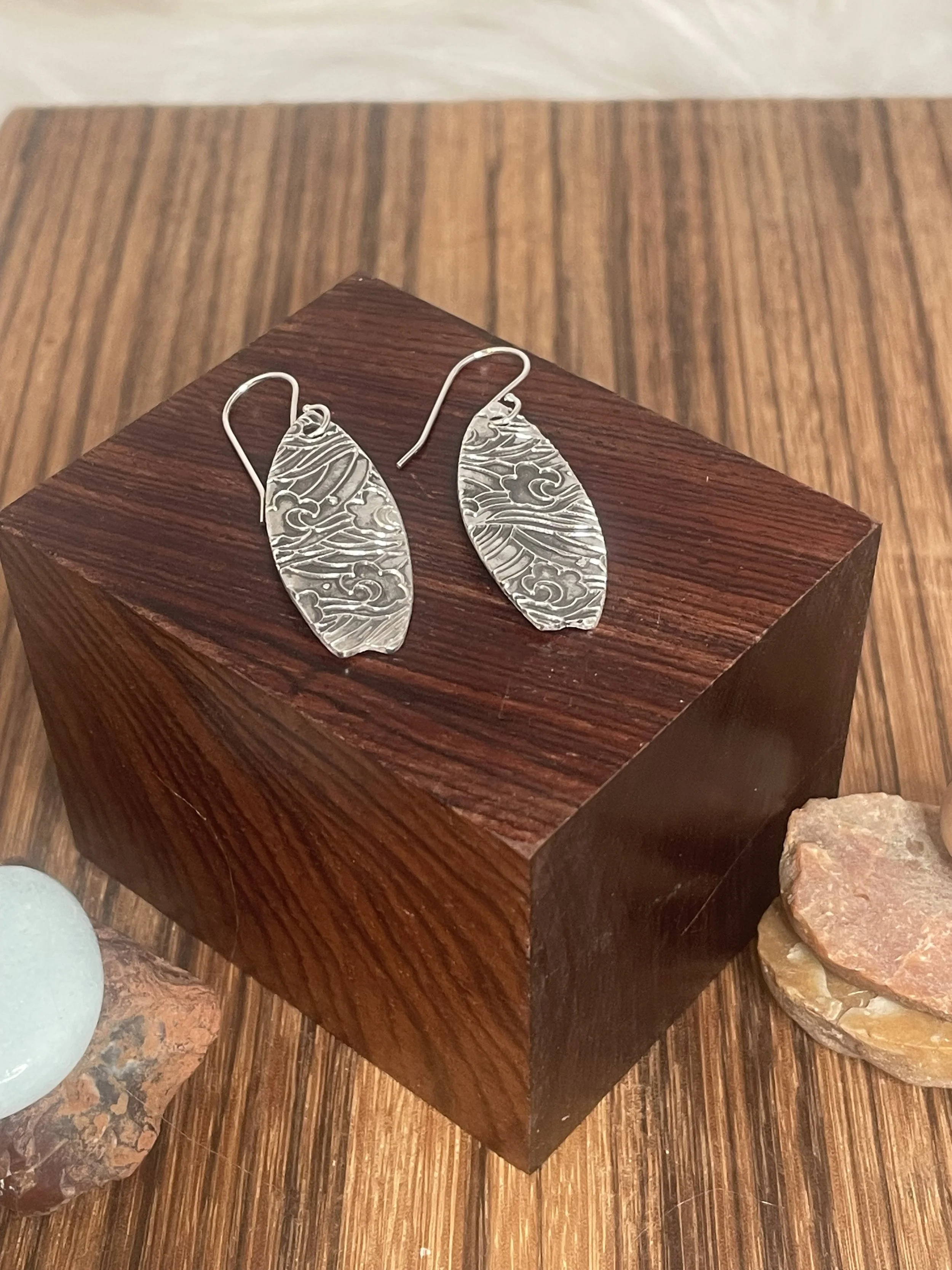 Riding Waves Fine Silver Earrings