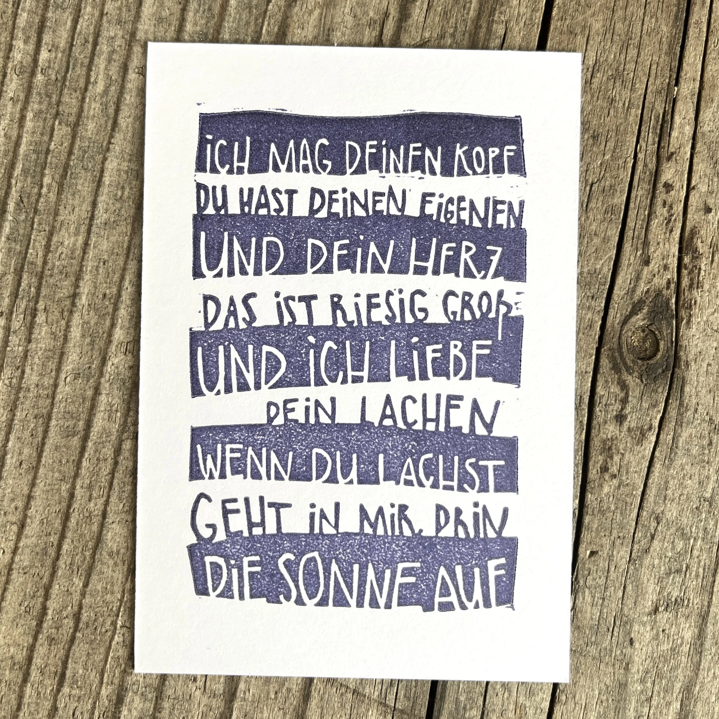 Mini-Karte "in mir drin geht die Sonne auf"