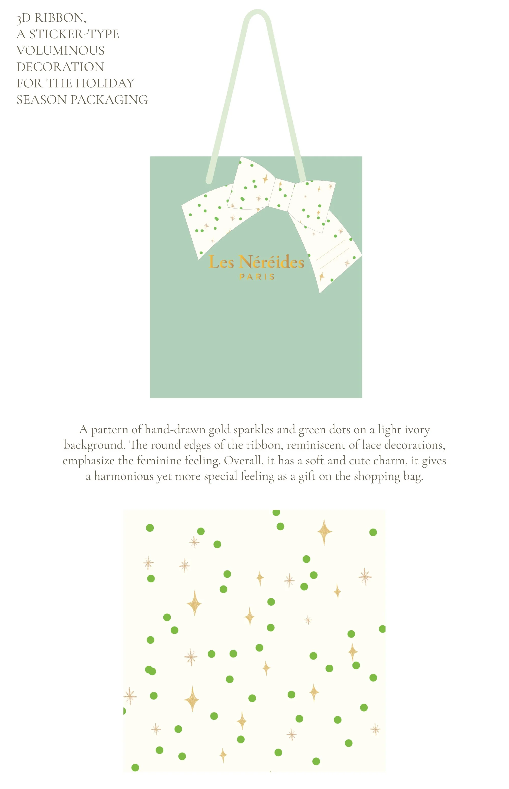 3D paper ribbon design for a holiday season packaging