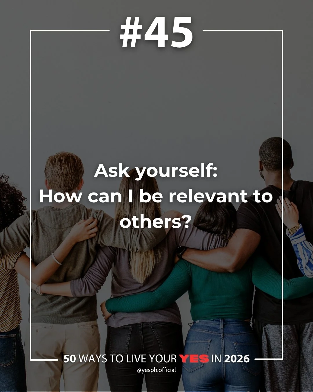 Ask yourself: How can I be relevant to others? 

The answer shows where your purpose and compassion meet, and where true meaning begins.

Relevance isn&rsquo;t about being noticed; it&rsquo;s about making a difference in somebodies life

Learn more i