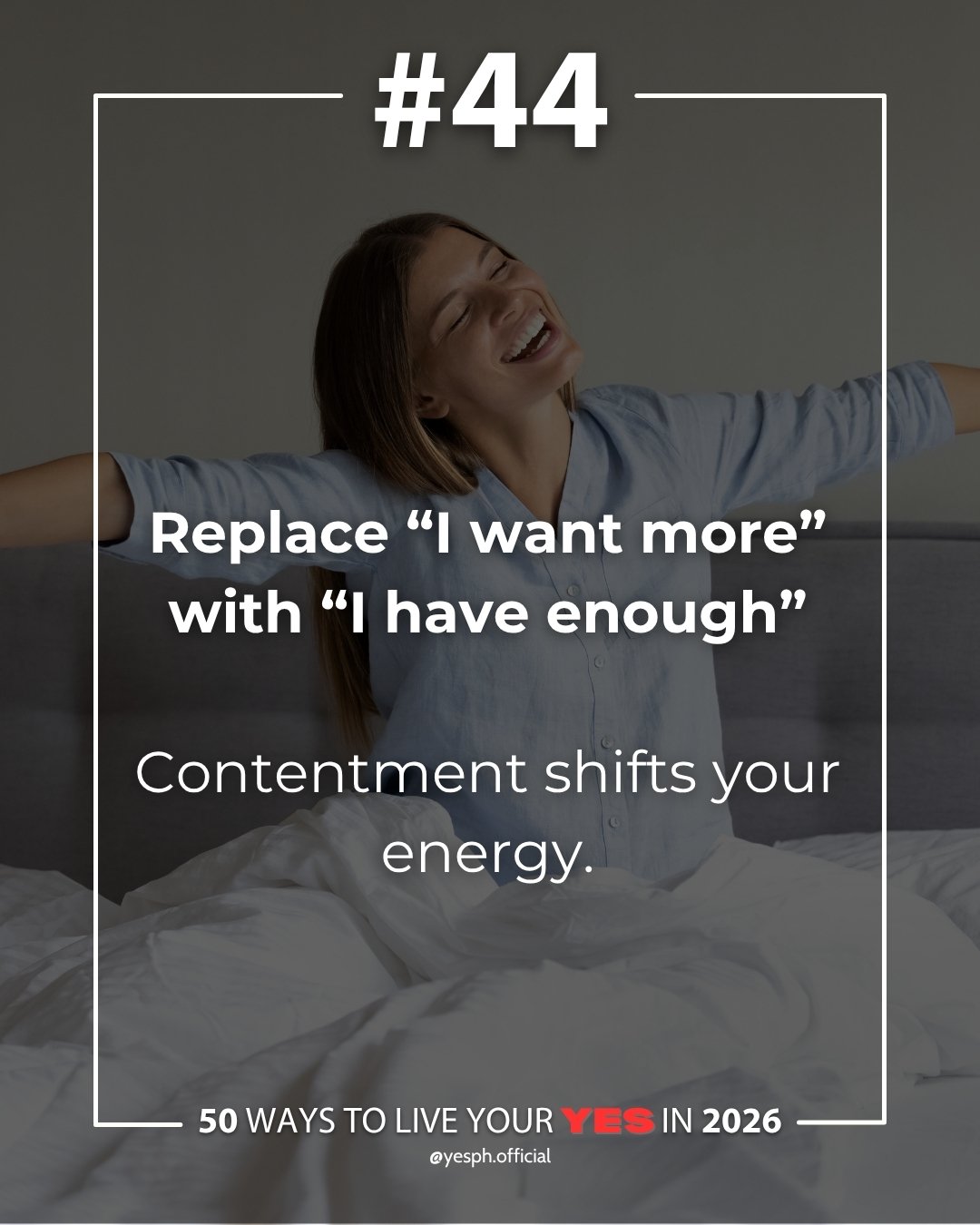 &quot;Replace &ldquo;I want more&rdquo; with &ldquo;I have enough.&rdquo; 🌸

Contentment shifts your energy from chasing what&rsquo;s missing to appreciating what&rsquo;s already here.

You don&rsquo;t need more to feel complete - just a moment to n