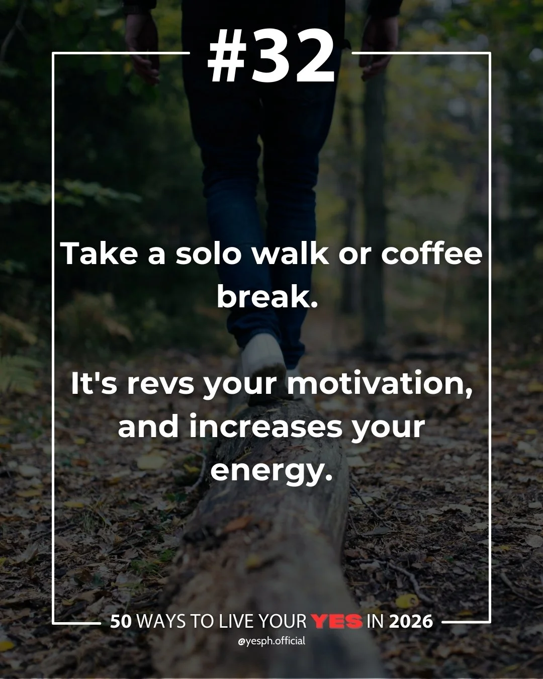 Take a solo walk or a quiet coffee break. ☕🚶&zwj;♀️

A few minutes alone can reset your thoughts, rev your motivation, and recharge your energy.

Solitude isn&rsquo;t loneliness - it&rsquo;s how you return to yourself. 🌿&quot;