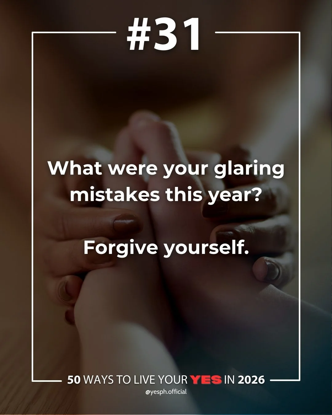 Ask yourself: What were your glaring mistakes this year? 💭

Then forgive yourself... fully.

Every misstep taught you something valuable.

The best is to fail forward rather than to just fall down.