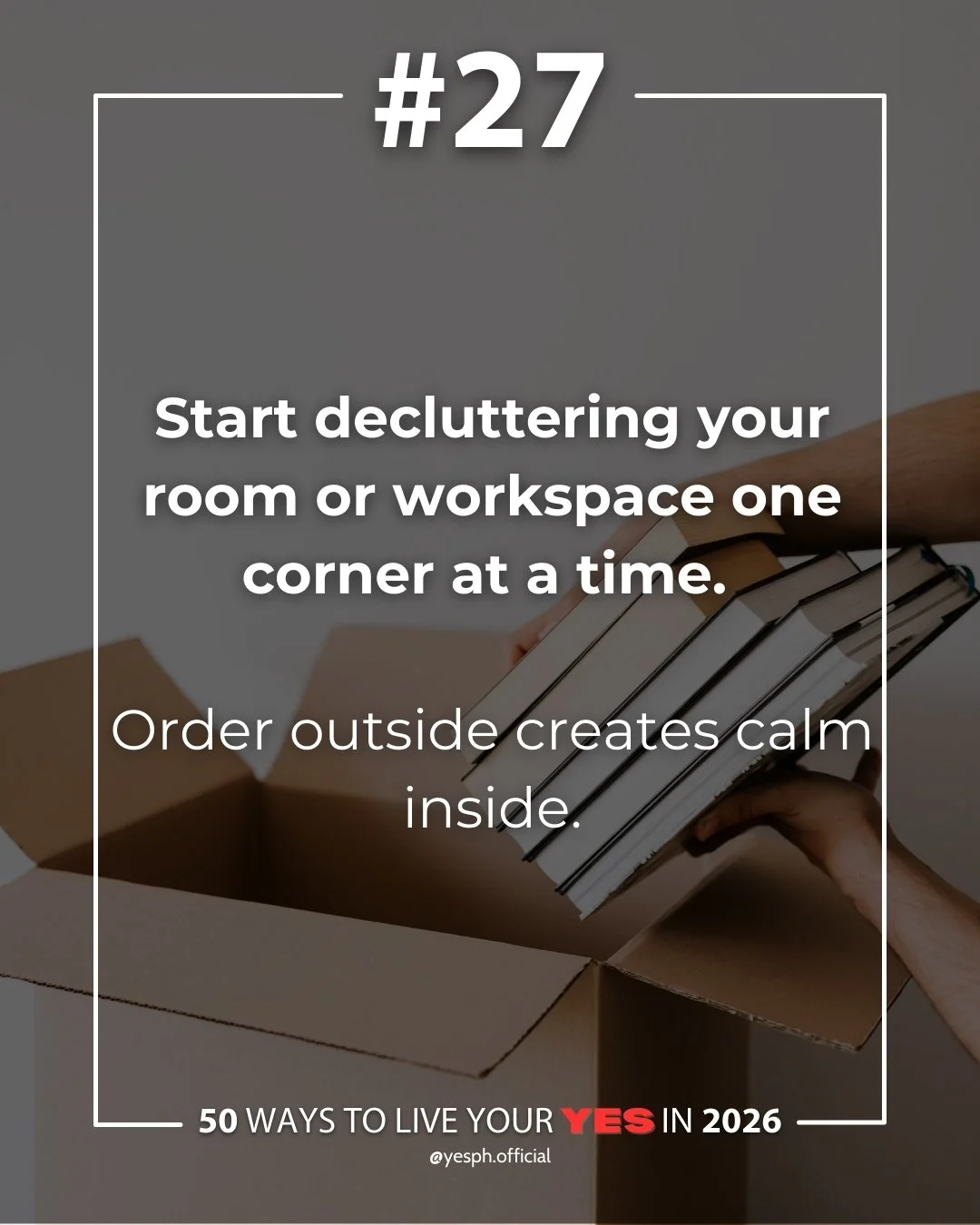 Start decluttering your room or workspace - one corner at a time. 🧺
Order outside creates calm inside.

A tidy space lightens your mood, boosts focus, and helps you think clearly.
Simple cleanups spark clarity. 🌿