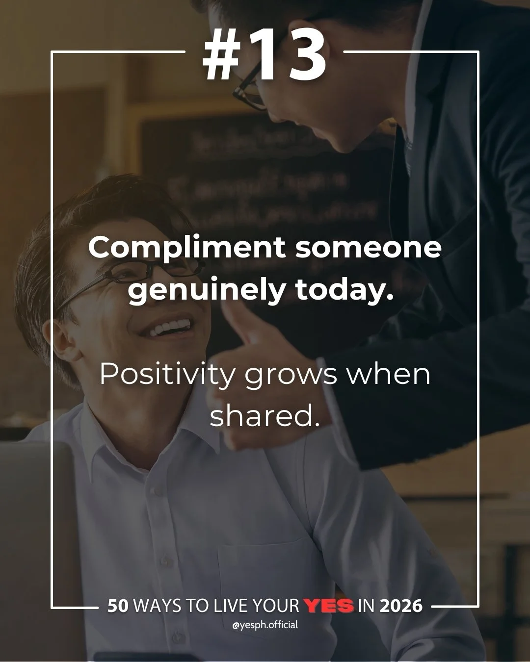A simple, sincere compliment can change someone&rsquo;s day more than we realize.
It reminds people they&rsquo;re seen, appreciated, and valued.

Try it today. Say something kind and mean it.

Small acts of kindness build emotional well-being, streng