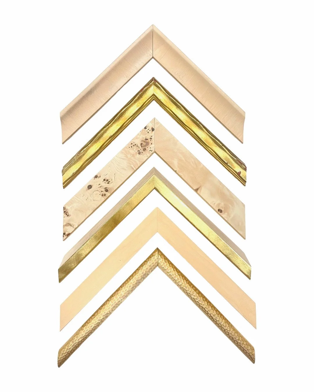 Planning a gallery wall can be a lot fun- blonde burl, hammered gold...the choices are endless for choosing complimentary frames. This set of frames is playful, chic, modern, and classic all in one. Questions on where to start? We can help you each s