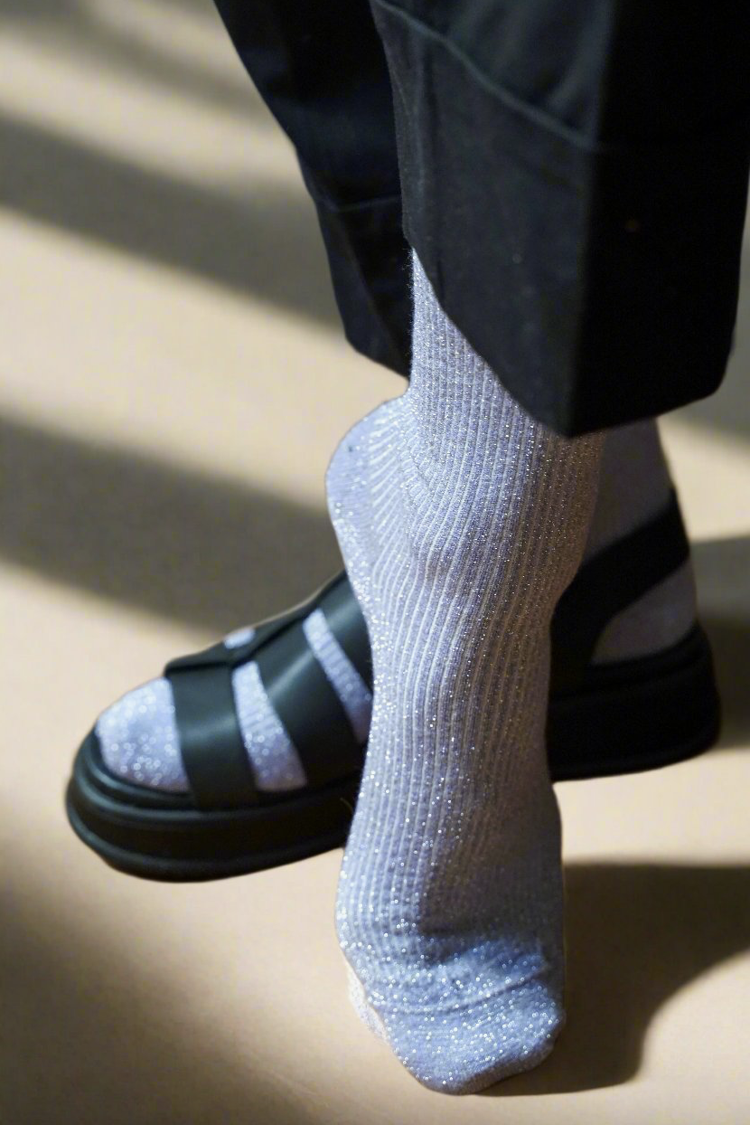 Chaussettes écologiques en lyocell Glitter Lurex lilas - Klue