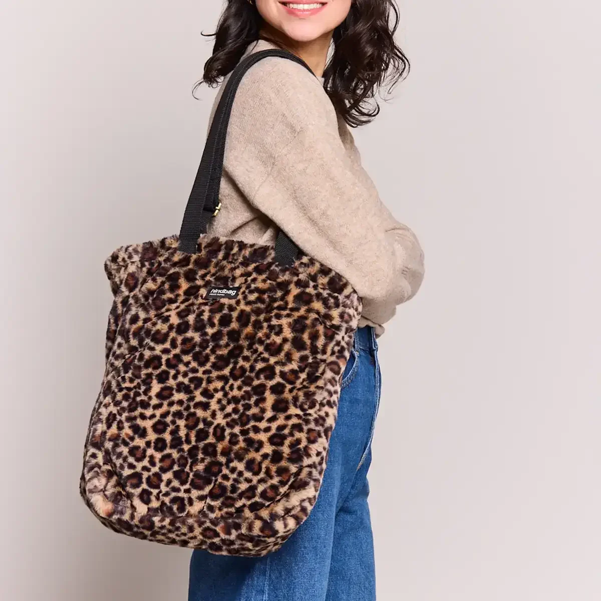Sac tote Paul Fausse fourrure léopard.webp