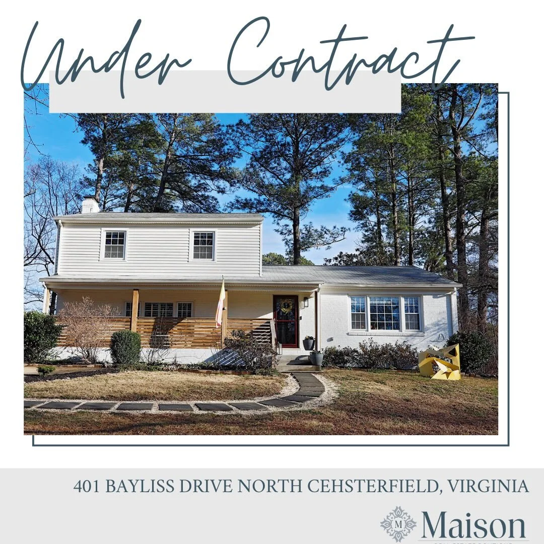 And just like that, this Bon Air beauty is under contract! Thank you to my sellers who did everything I asked to get this home ready for the market!