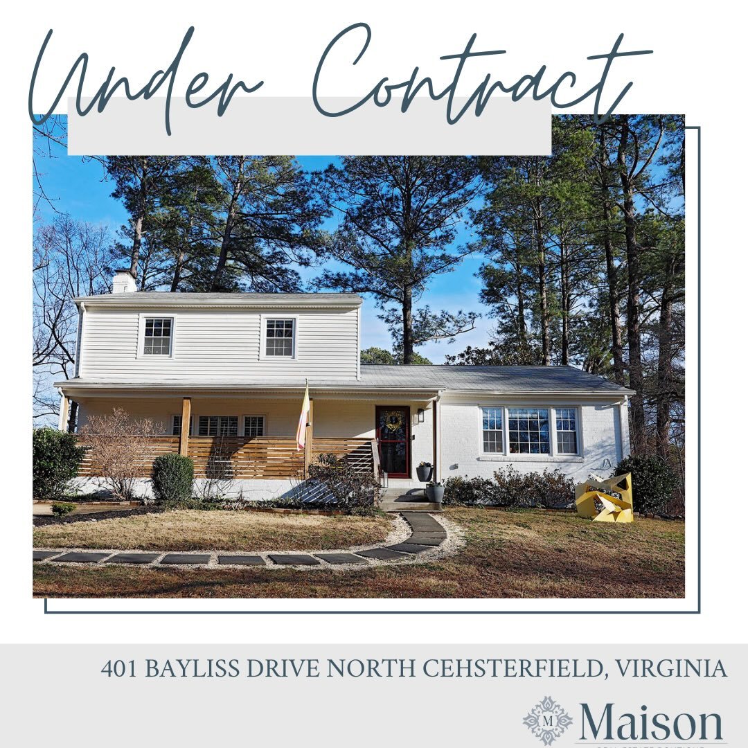 And just like that, this Bon Air beauty is under contract! Thank you to my sellers who did everything I asked to get this home ready for the market!