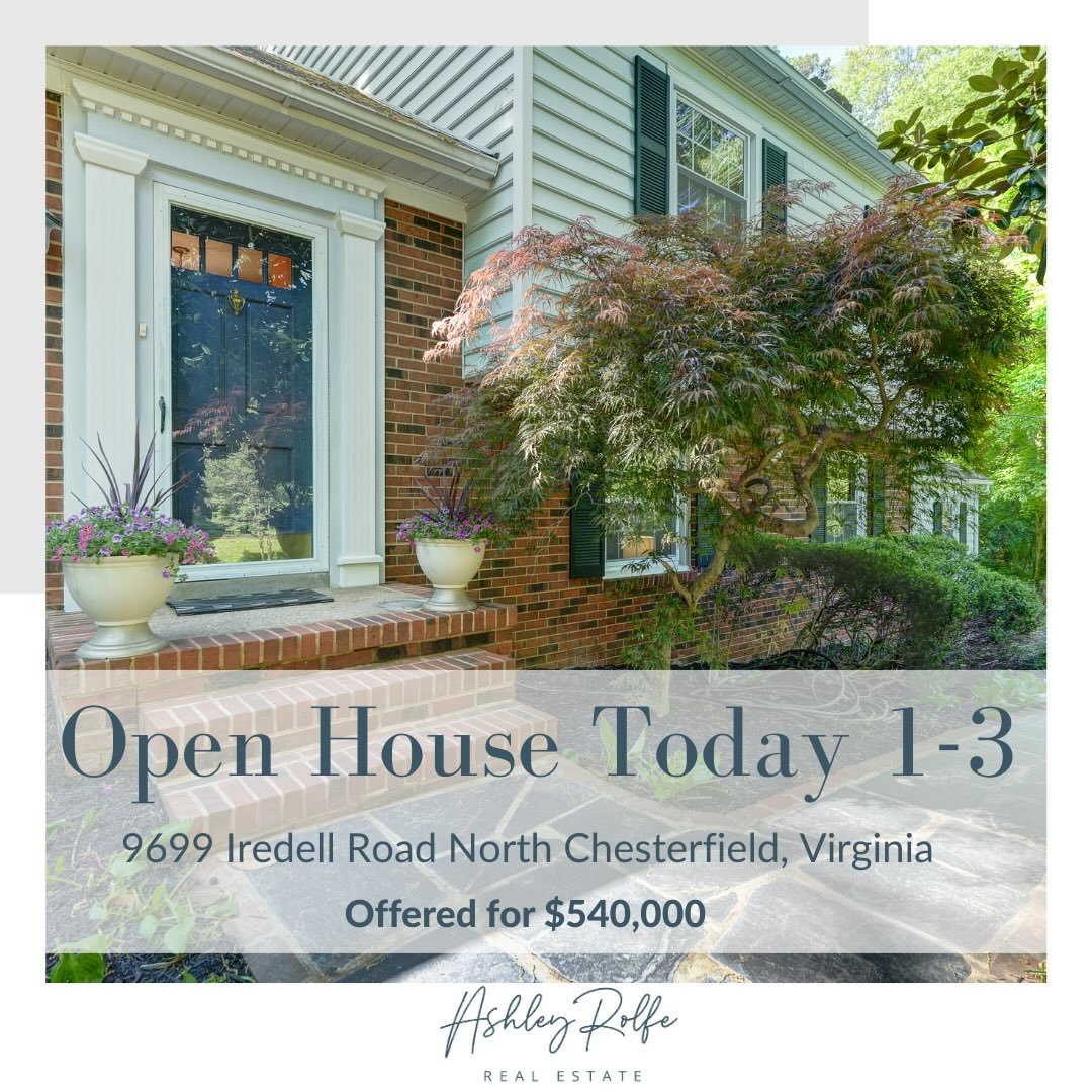 🏠OPEN HOUSE TODAY 1-3🏠

Stop by today to see this amazing Bon Air home! Four bedrooms, hardwood floors, the most amazing sunroom and a two car garage!

Offered for $540,000