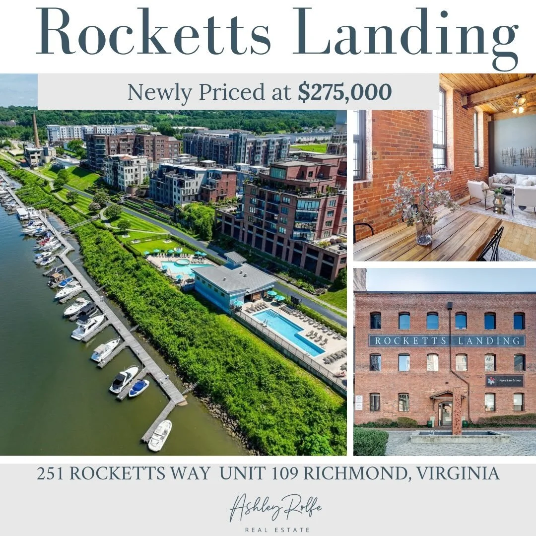 $275,000 in Rocketts Landing! This one bedroom is completely updated, exposed brick and tall ceilings! 

Get in so you can enjoy either of the two saltwater pools, dog parks, fitness center, and life on the James River!

Message me for more details o
