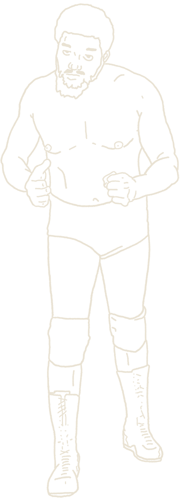 White Outline of Pro Wrestler, Ernie Ladd