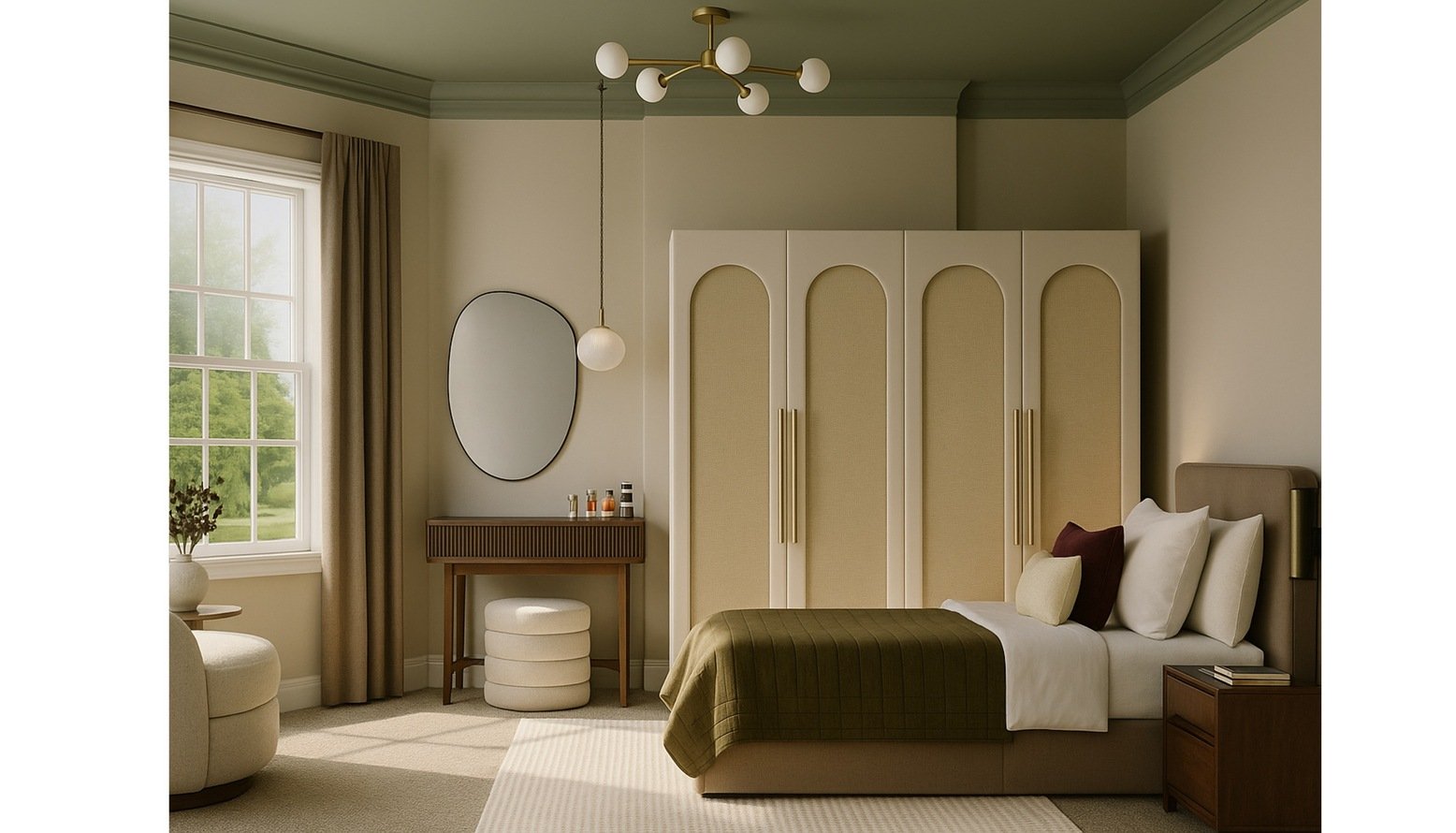 Quiet Character: An Olive-Toned Bedroom Retreat