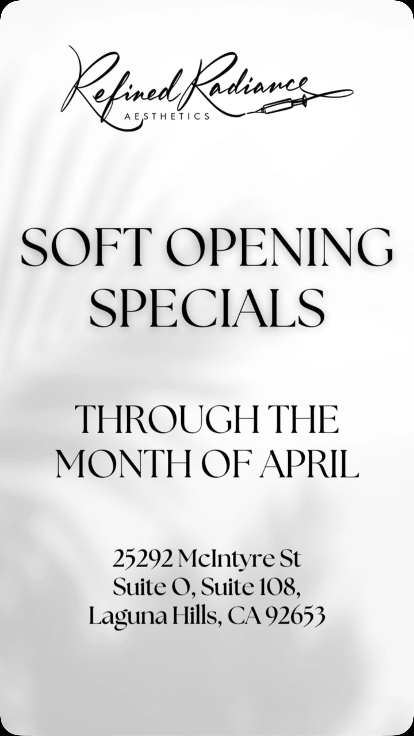 β¨ Soft Opening Alert! β¨ Treat yourself to exclusive deals during our launch—because you deserve to glow! π‍βοΈπ
#MedSpaGrandOpening #GlowUp #MedSpaMagic #TreatYourself #SkinGoals #SpaDay