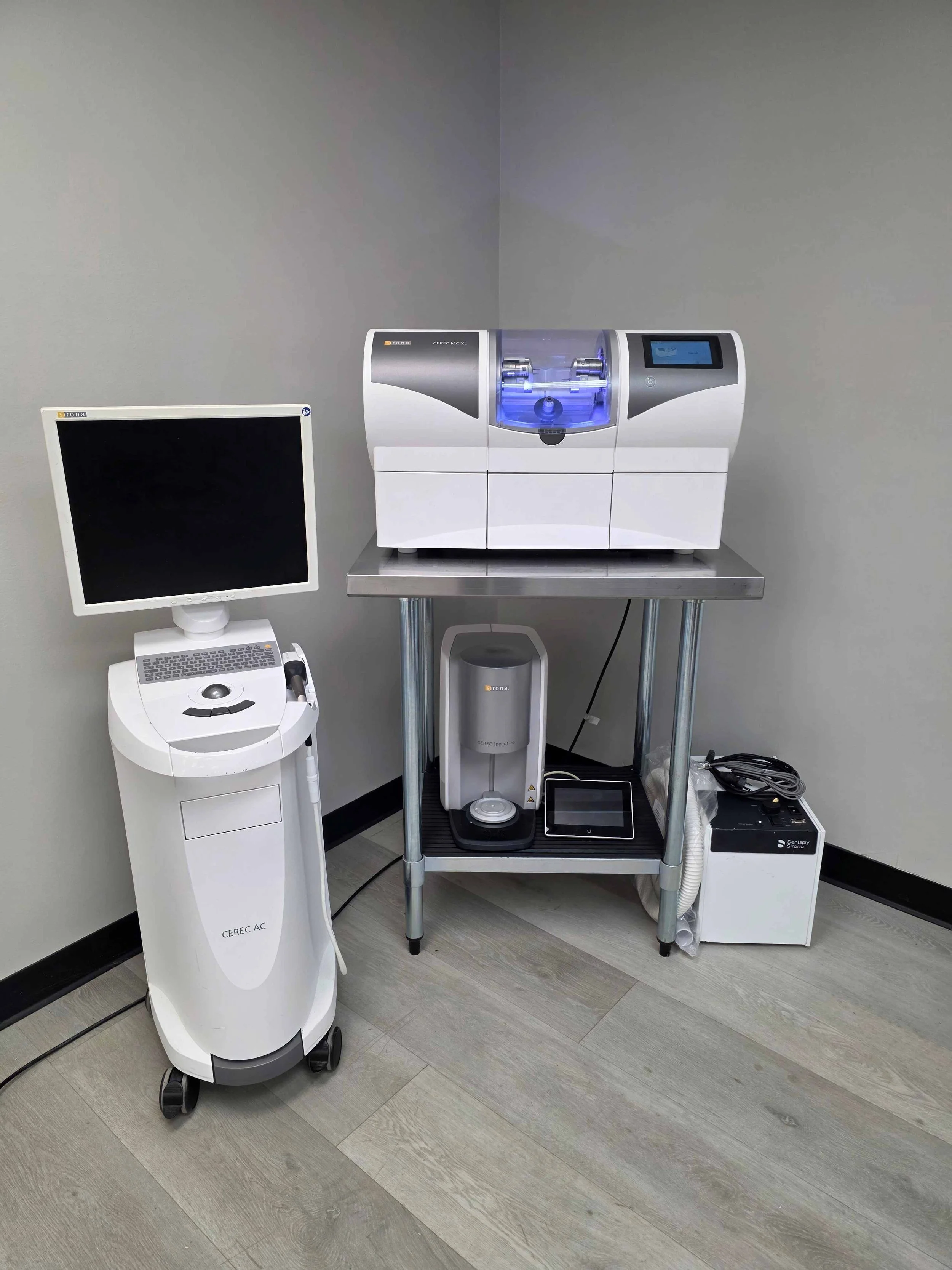 MC XL Dental Mill Package includes CEREC Speedfire, CEREC AC Omnicam, and QAUTRO JS-16L