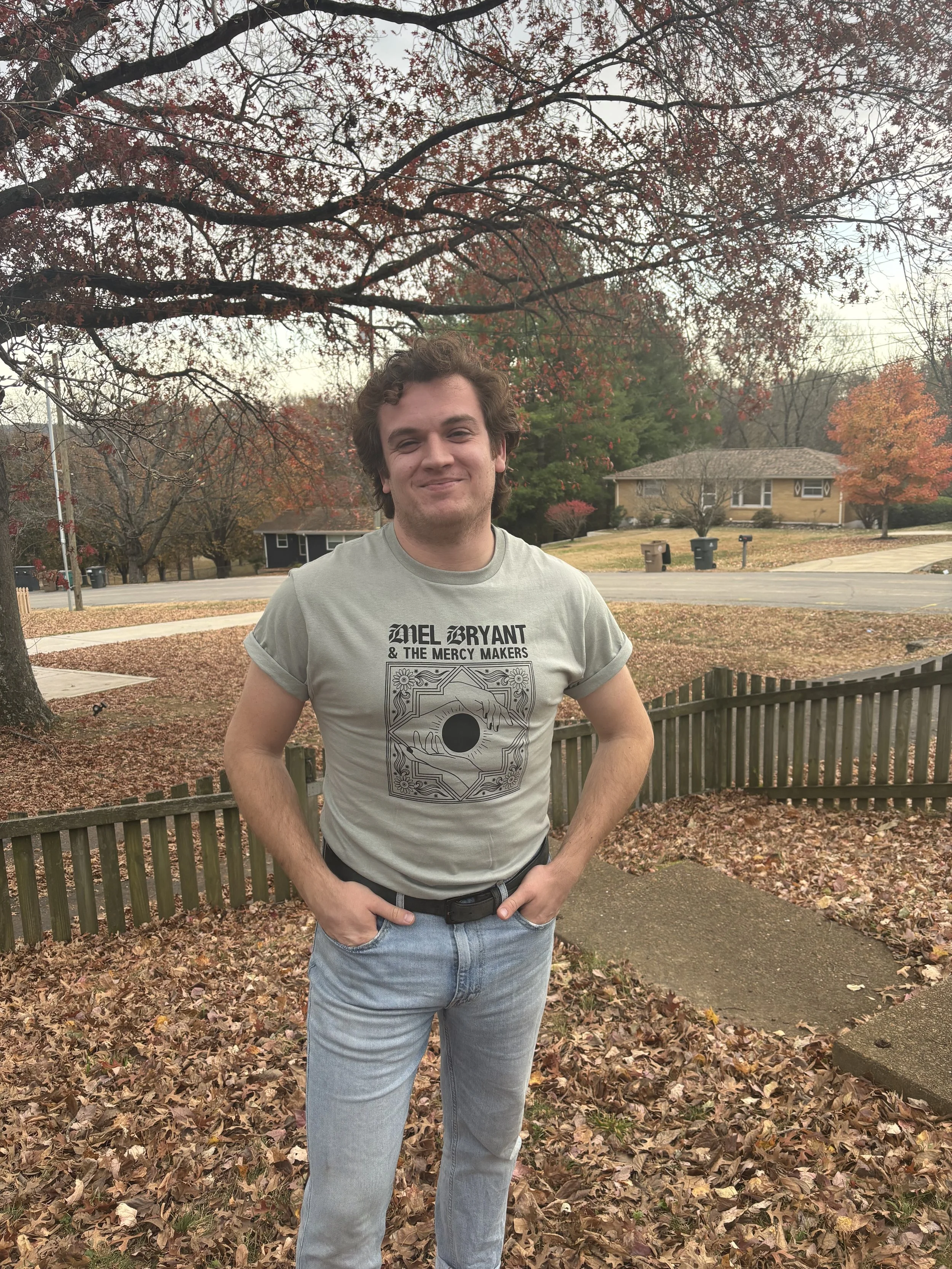 EVERY GOD FORSAKEN MORNING TEE SAGE WITH BLACK PRINT